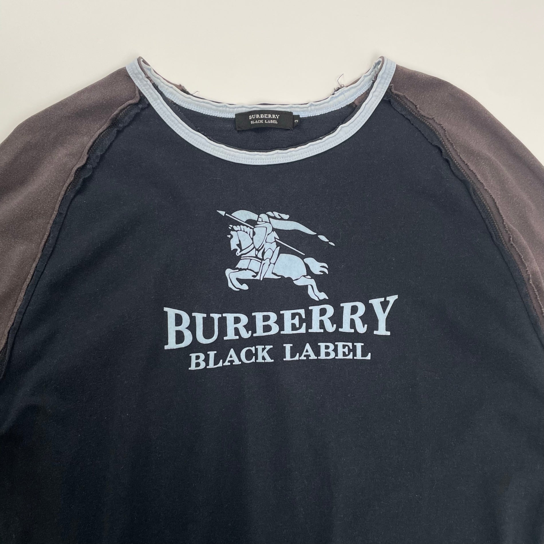 BURBERRY BLACK LABEL バーバリーブラックレーベル / 00s ラグランカットソー シャドーホース Y2K SIZE：3