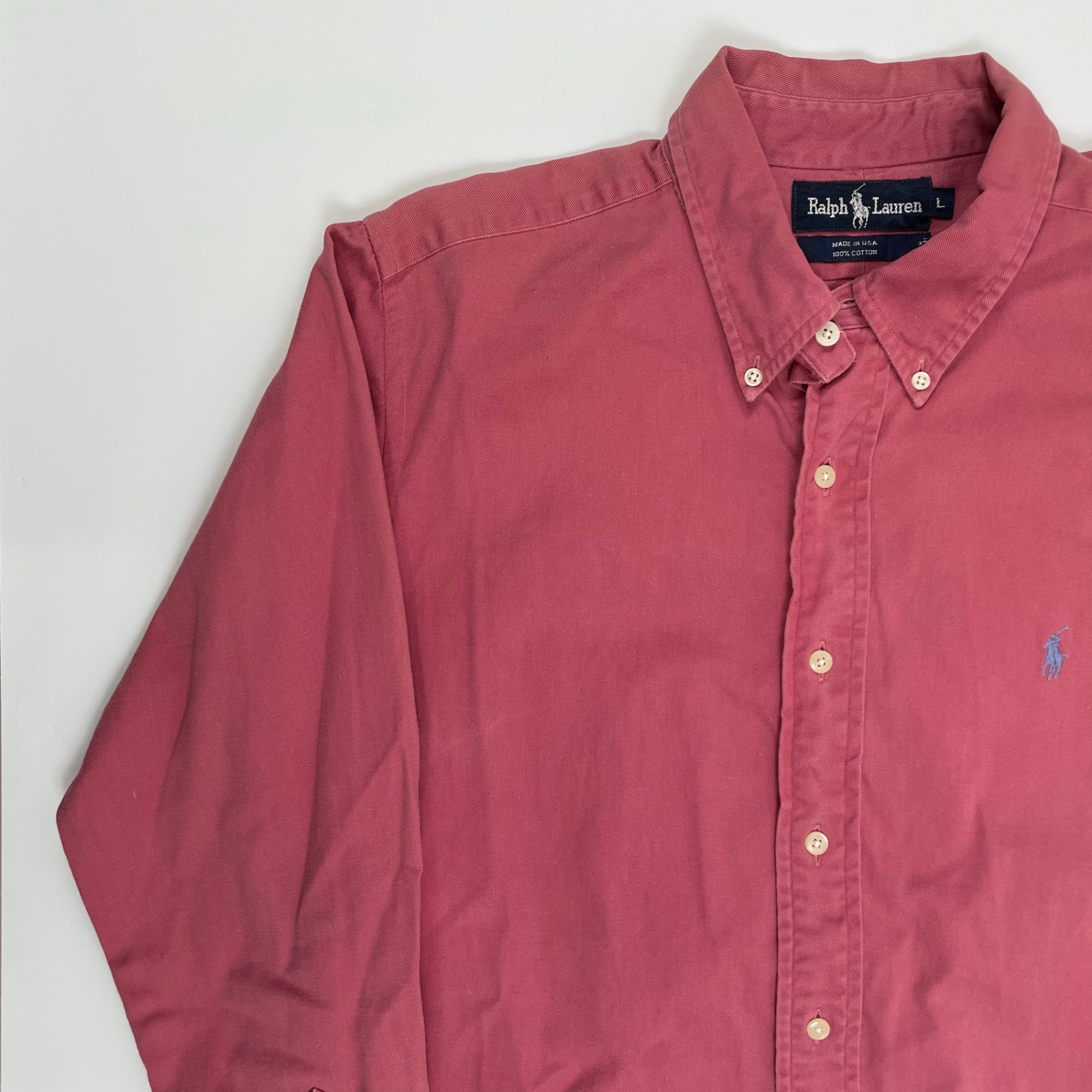 RALPH LAUREN ラルフローレン / USA製 ヴィンテージボタンダウンシャツ ピンク SIZE：L