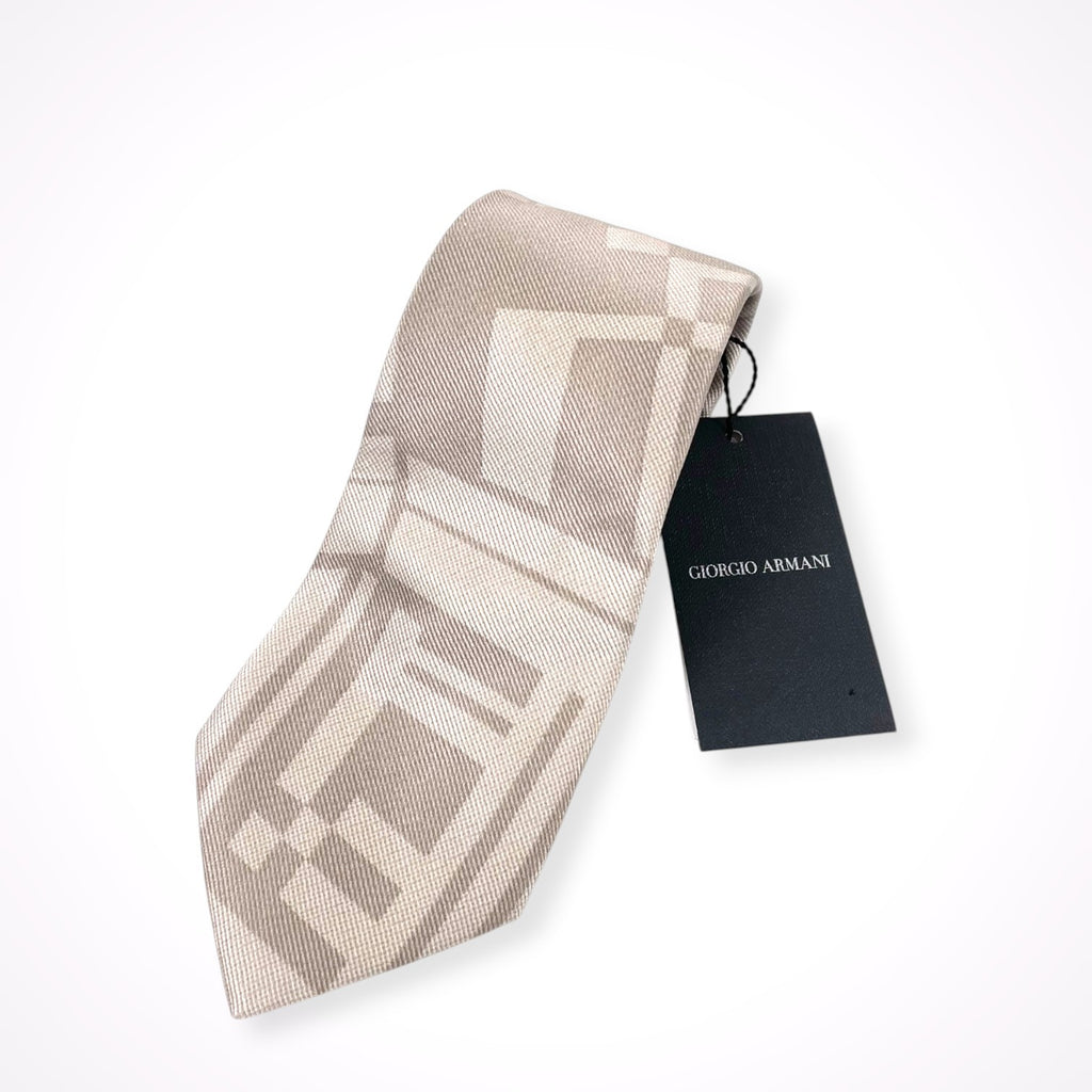 GIORGIO ARMANI / 幾何学模様シルクネクタイ 未使用品 参考定価：35,000程度