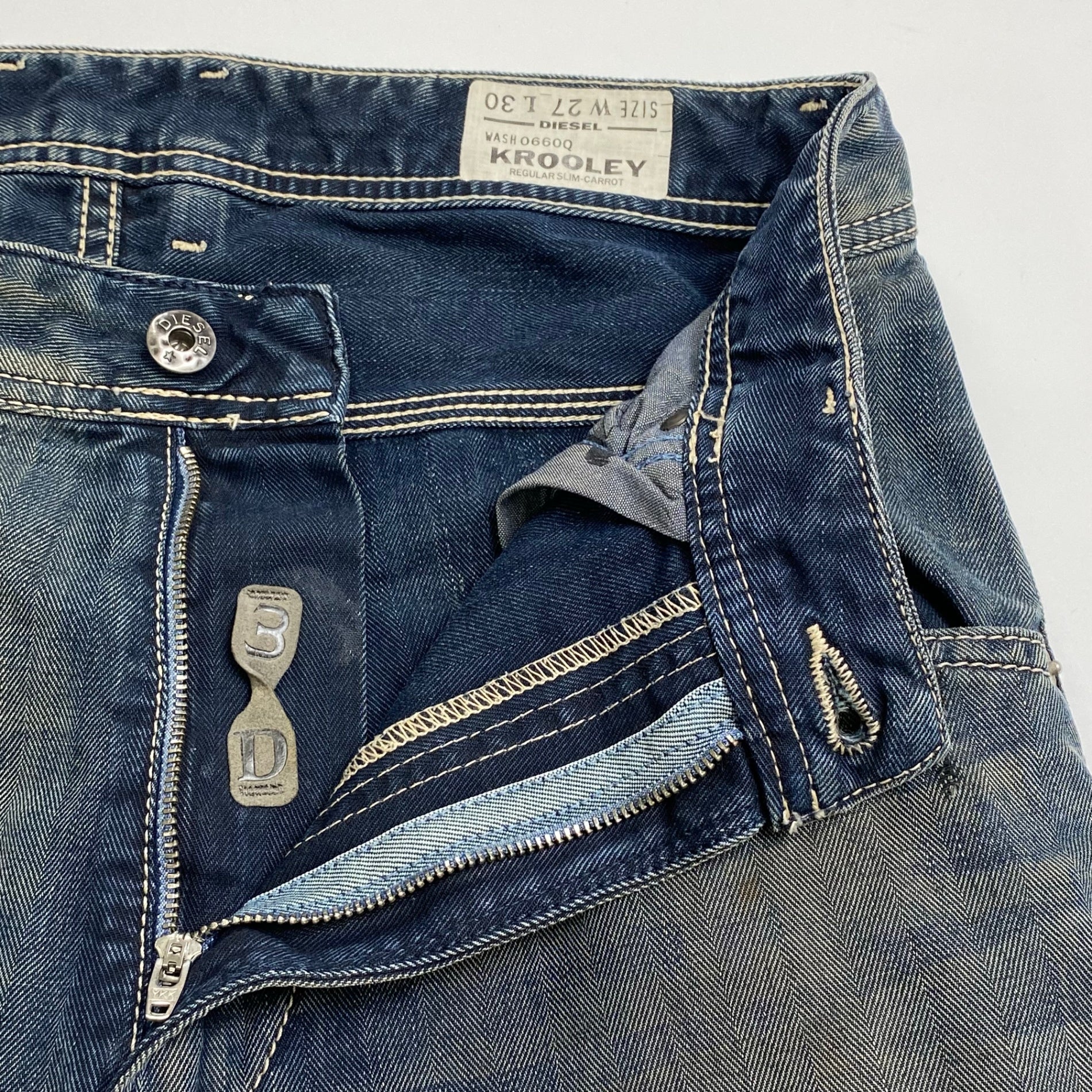 DIESEL ディーゼル / KROOLEY 0660Q ヘリンボーン デニムパンツ SIZE:W27 L30