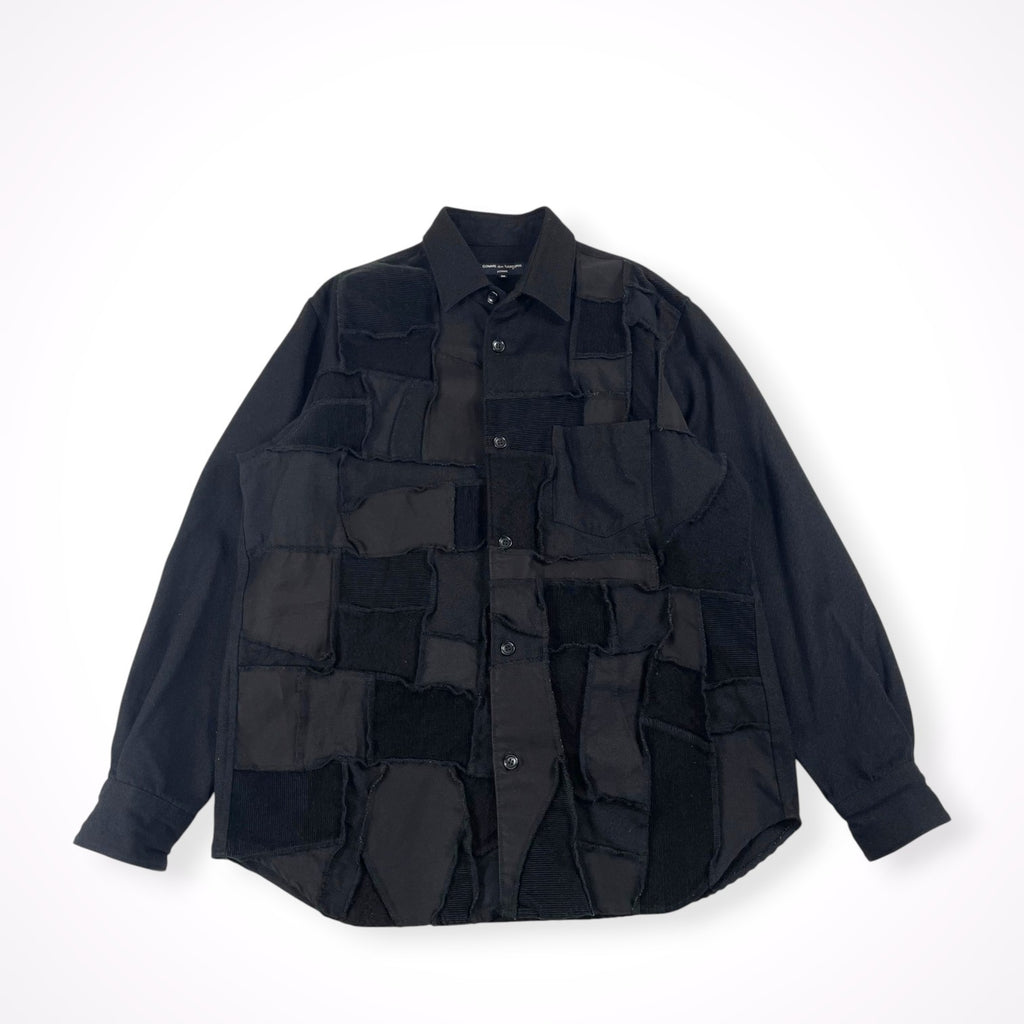 COMME des GARCONS HOMME / 後染め加工 異素材パッチワークシャツジャケット 18AW SIZE:M