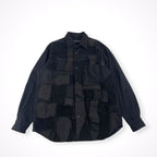 COMME des GARCONS HOMME / 後染め加工 異素材パッチワークシャツジャケット 18AW SIZE:M