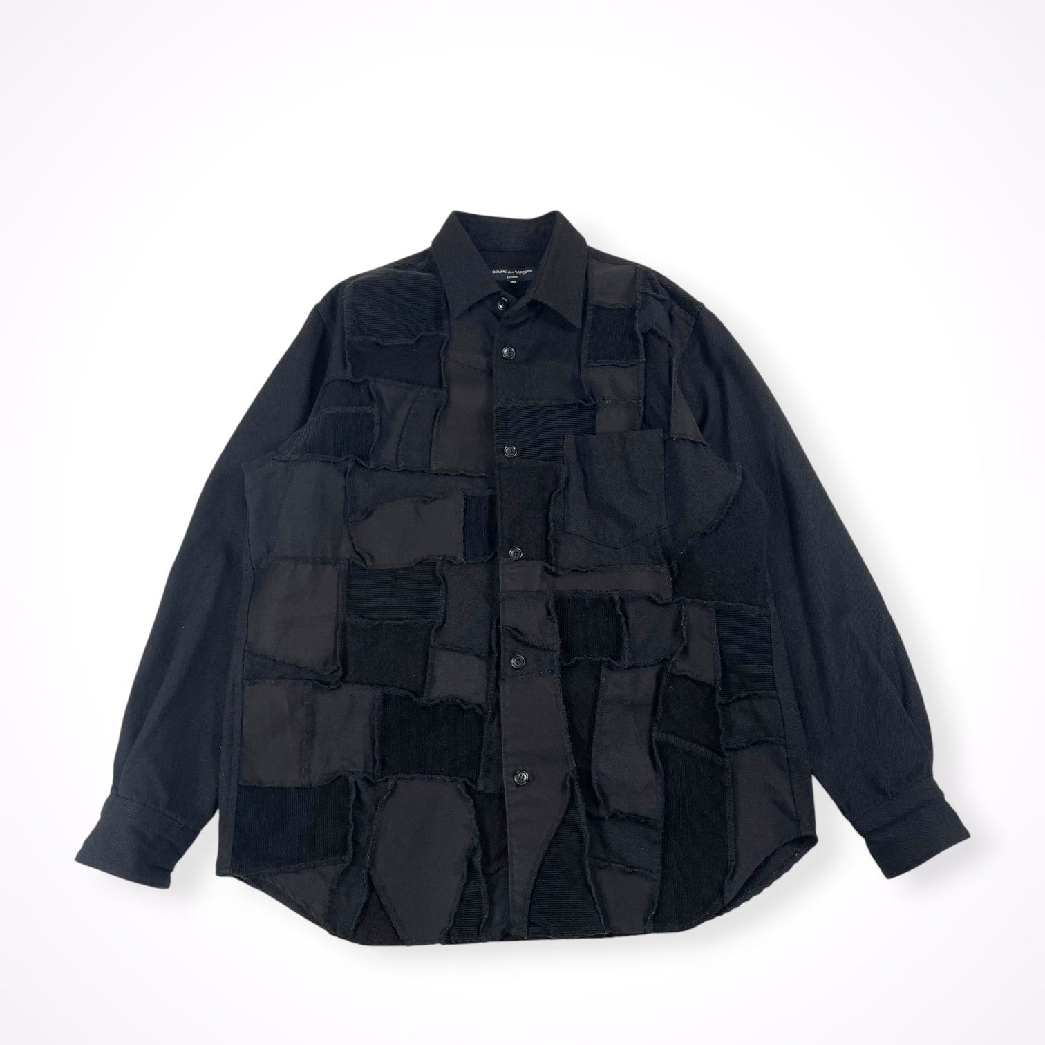 COMME des GARCONS HOMME / 後染め加工 異素材パッチワークシャツジャケット 18AW SIZE:M