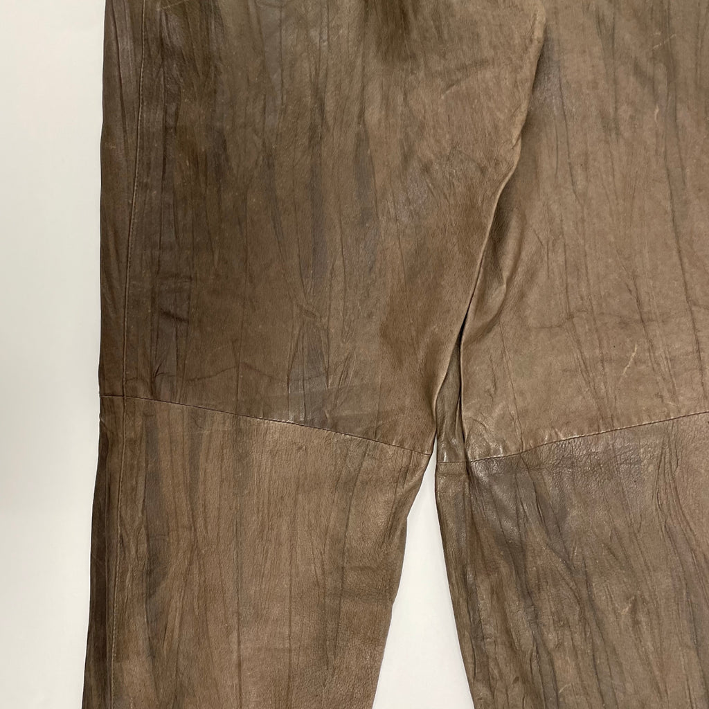 VINTAGE ヴィンテージ / 〈JEAN PIERRE MICHELET〉 再構築デザインストライプレザーパンツ SIZE：42
