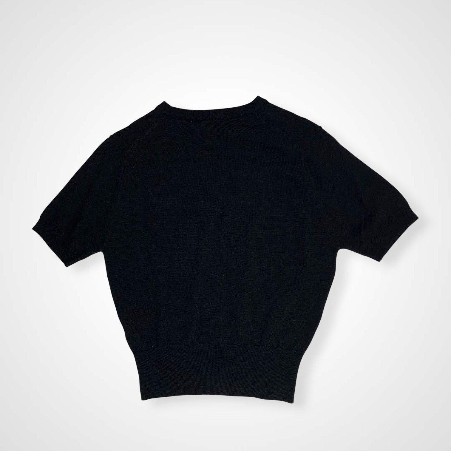 Margaret Howell マーガレット ハウエル / 英国製 ヴィンテージ半袖ニット ブラック SIZE：S-M程度