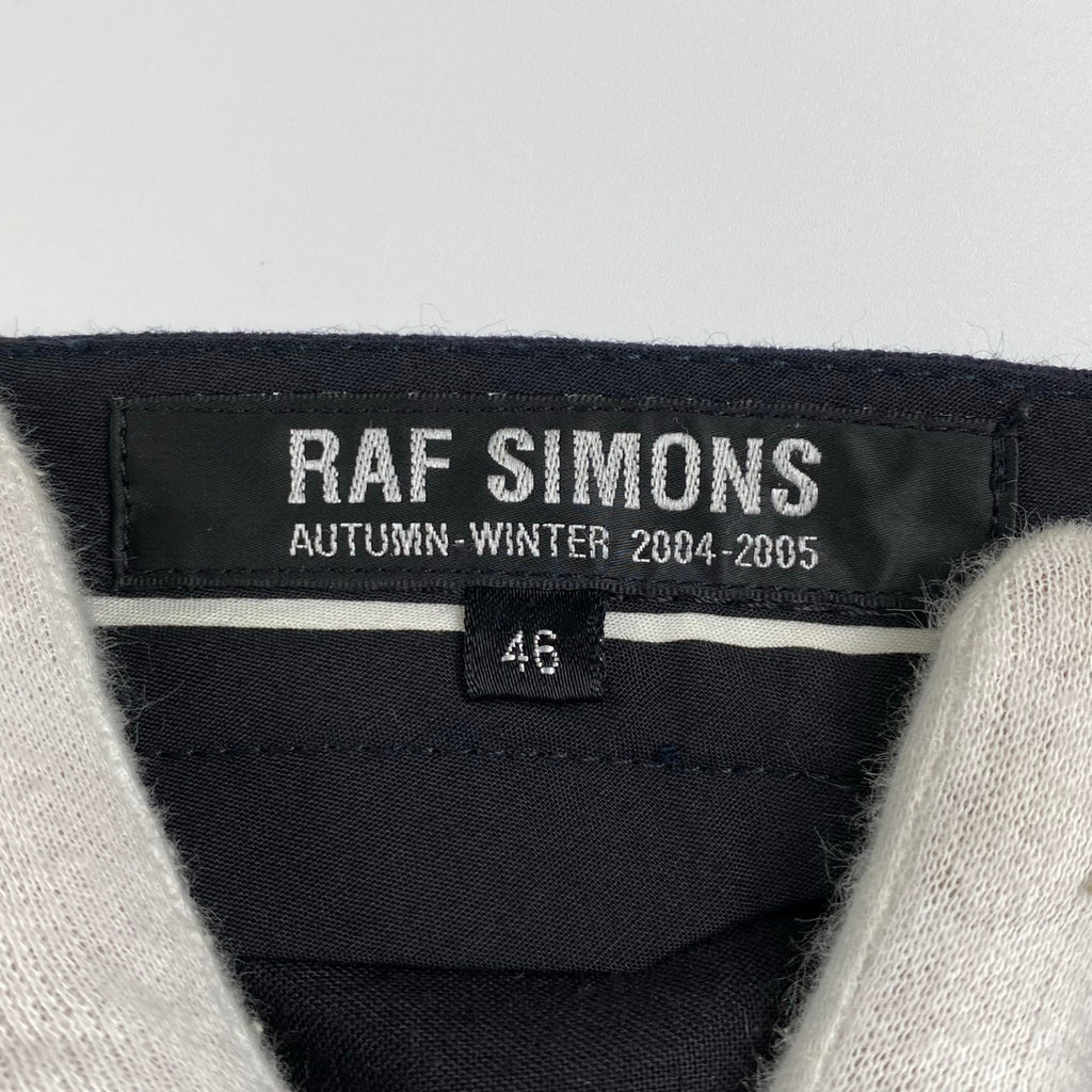 【04AW wave期】 RAF SIMONS ラフシモンズ / エンブロイダリー ミニマル スラックス ネイビー SIZE:46