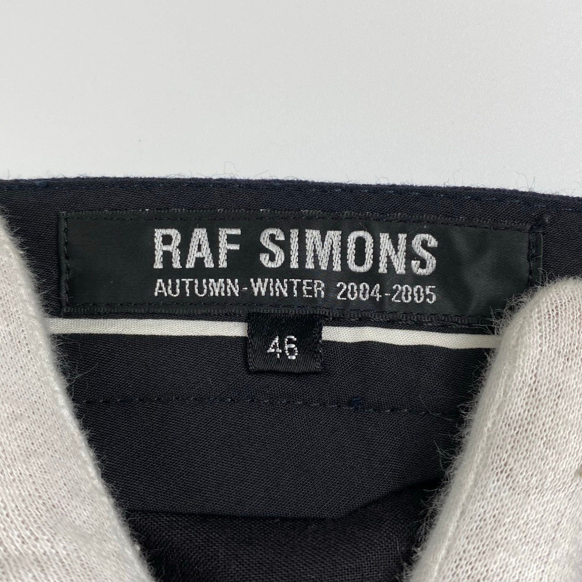 【04AW wave期】 RAF SIMONS ラフシモンズ / エンブロイダリー ミニマル スラックス ネイビー SIZE:46