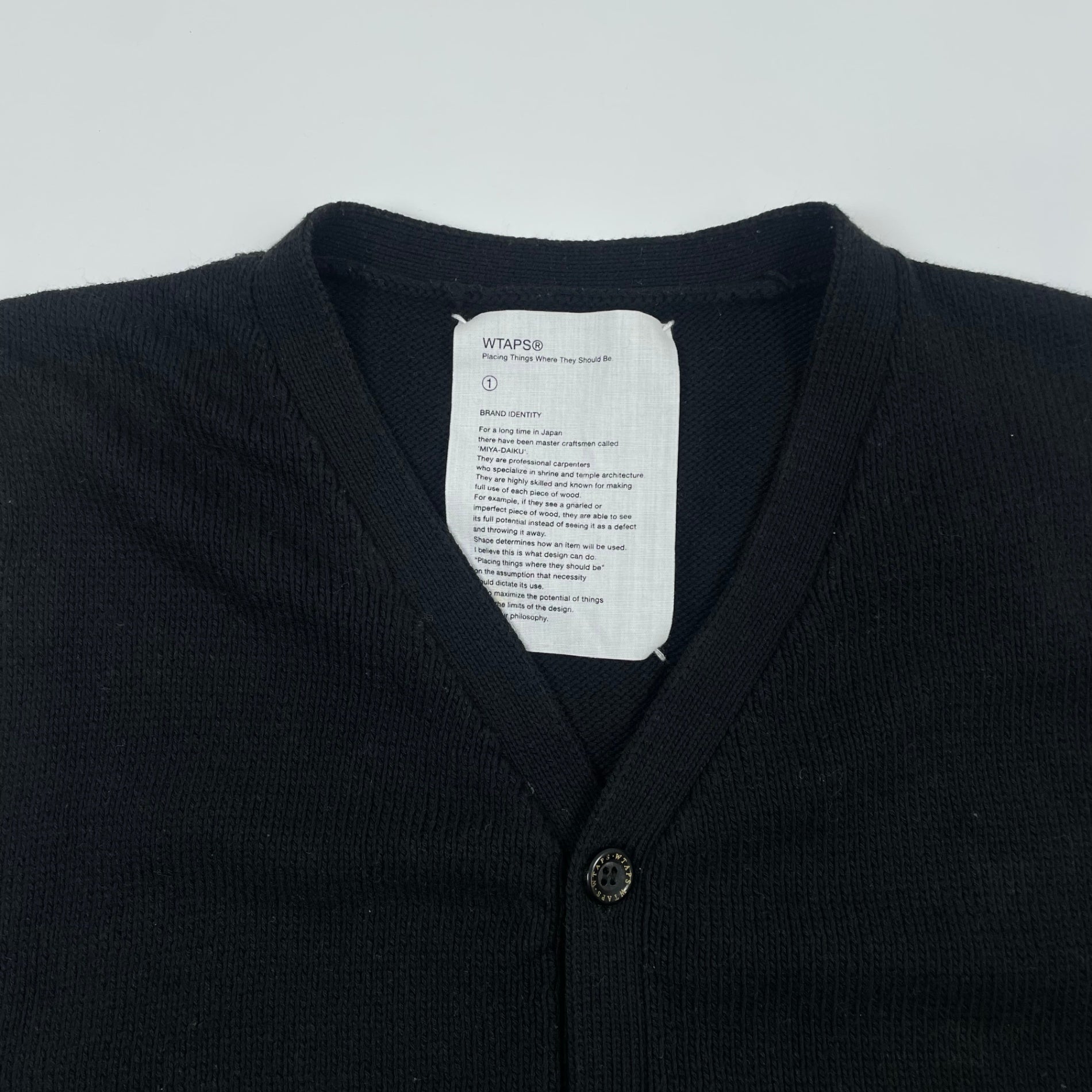 WTAPS ダブルタップス / オールドVネックニットベスト ブラック SIZE:1