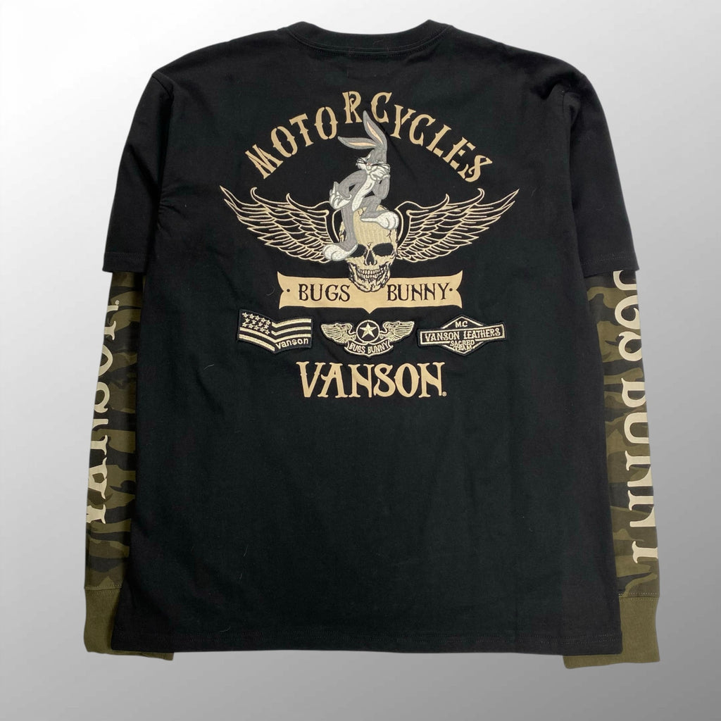 【極美品】 vanson × Looney tunes / BUGS BUNNY L/S TEE バッグス バニー looney tunes ブラック SIZE:L