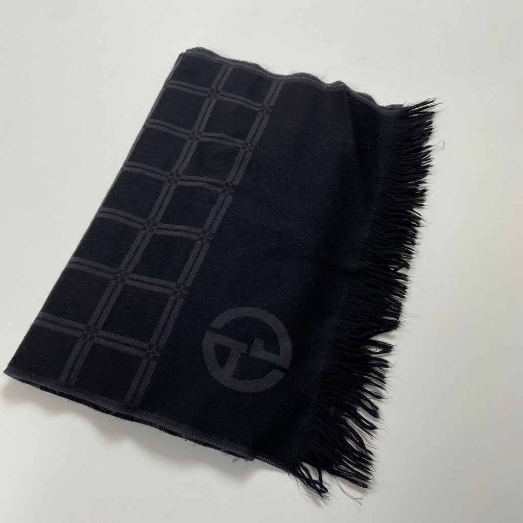 GIORGIO ARMANI ジョルジオアルマーニ / チェック柄ウールストール バイカラー 参考定価：40,000程度  SIZE:165×35.5