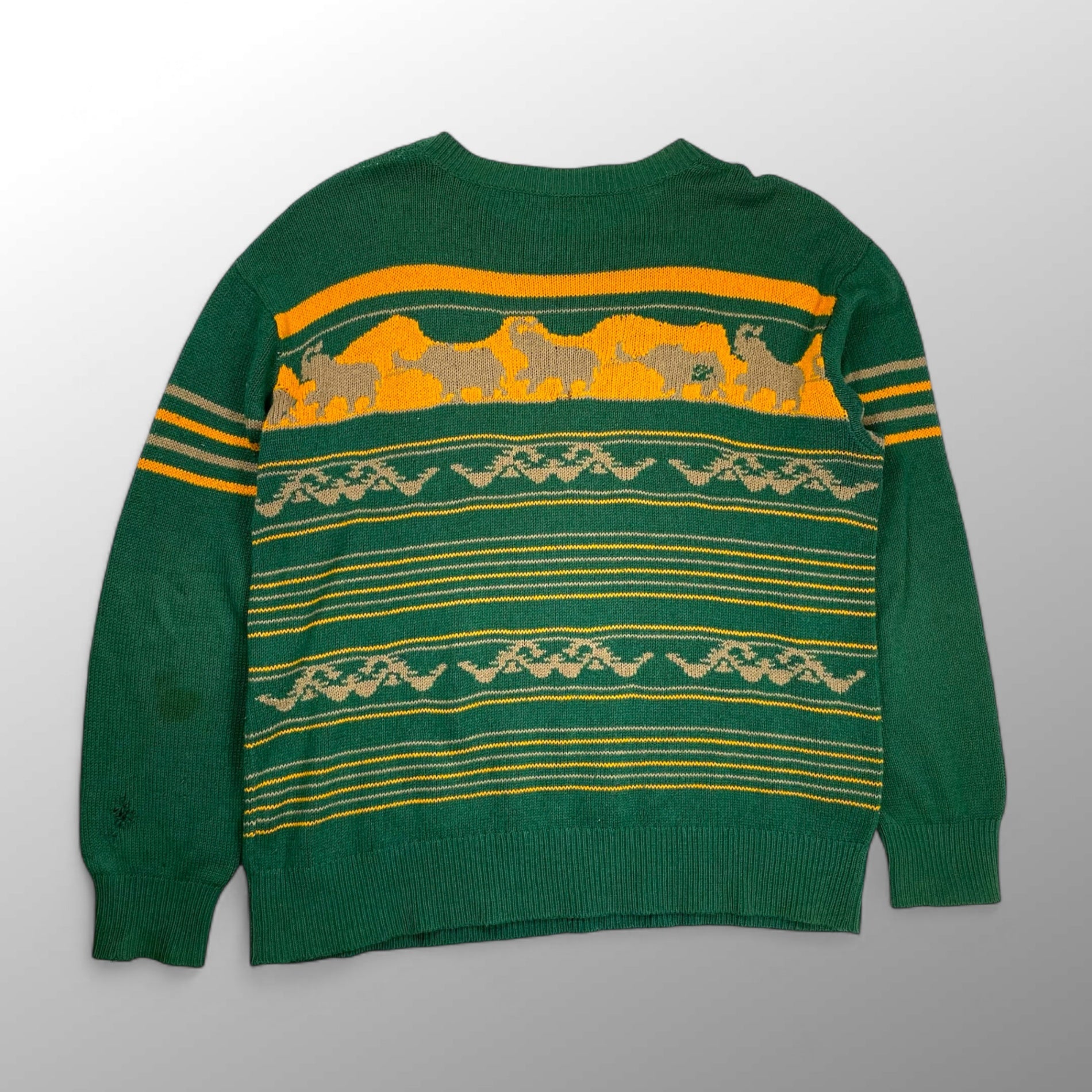 97SS UNDERCOVER アンダーカバー / アーカイブ エレファント期 エレファントニット グリーン×イエロー ユニセックス
