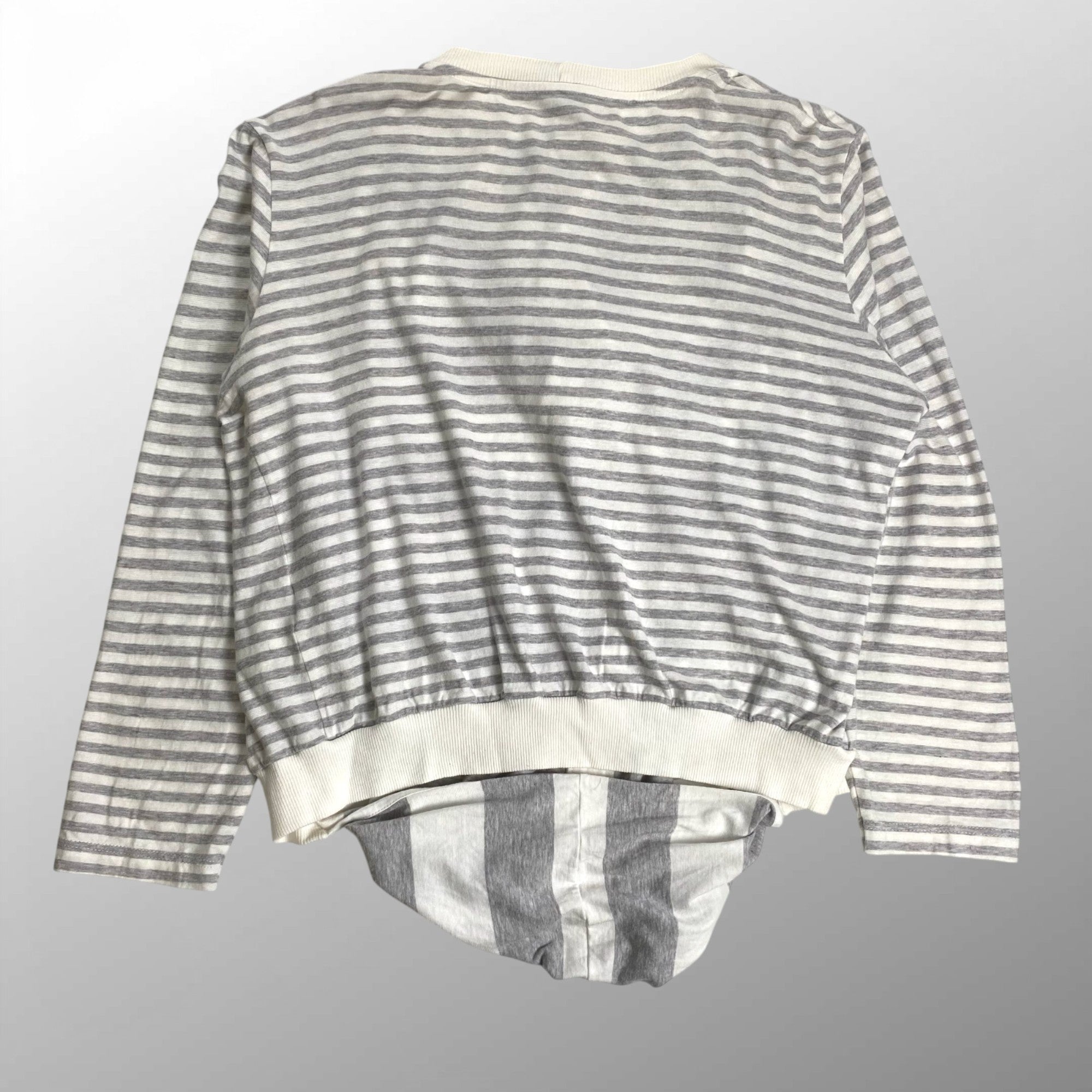 MARIOS マリオス / 変形デザイン ボーダーカットソー ホワイト×ライトグレー イタリアブランド SIZE:M