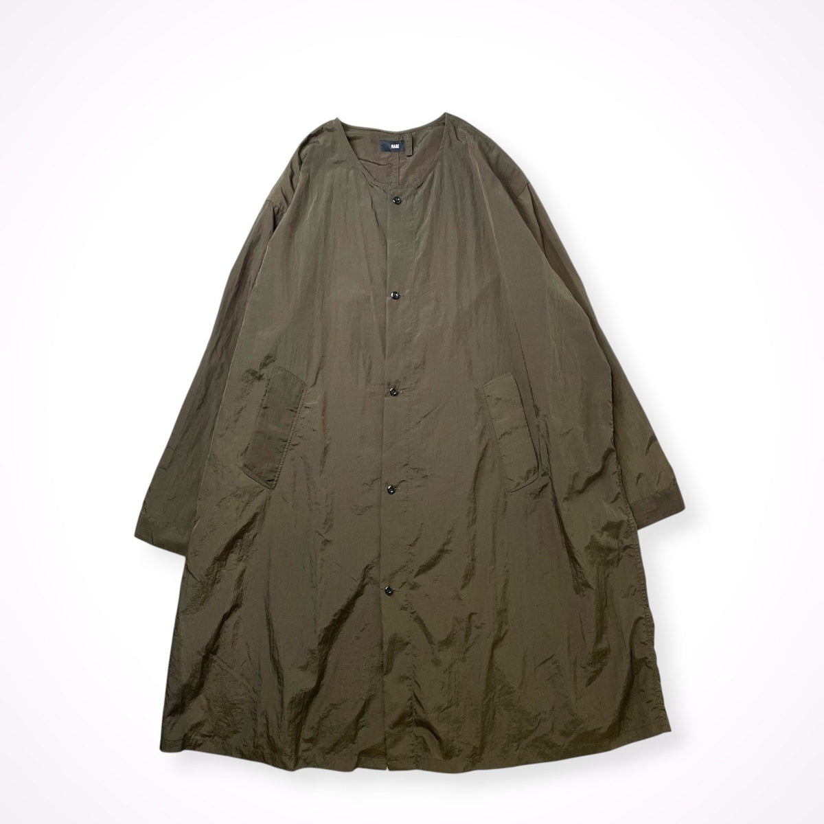 HARE / ノーカラーナイロンロングコート HA020078AD SIZE:S