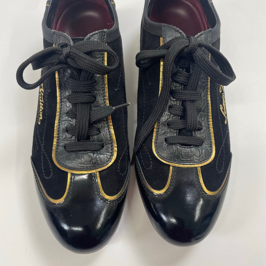 LOUIS VUITTON ルイ・ヴィトン / 筆記体ロゴ スウェードレザースニーカー 参考定価：160,000程度 SIZE:6 1/2