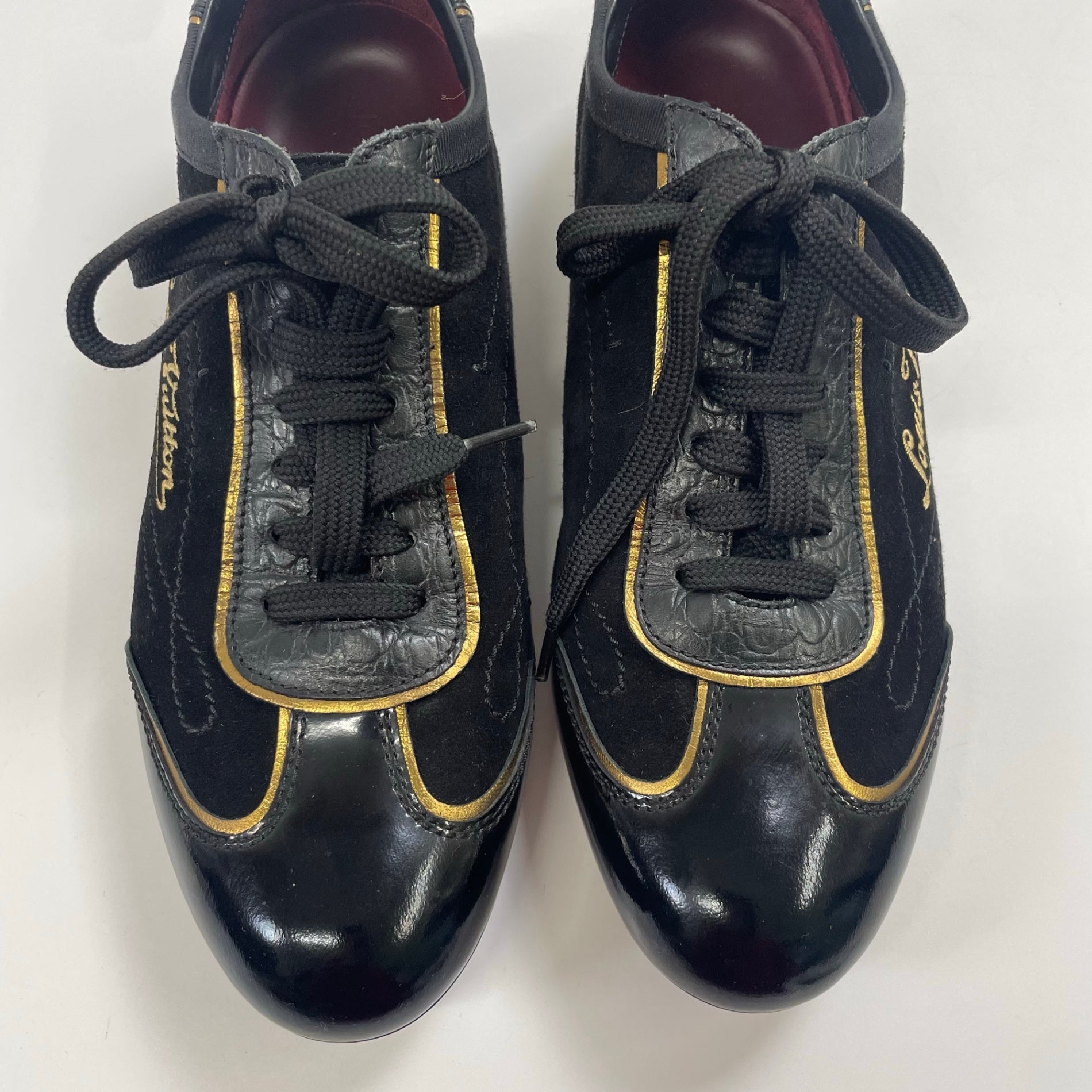 LOUIS VUITTON ルイ・ヴィトン / 筆記体ロゴ スウェードレザースニーカー 参考定価：160,000程度 SIZE:6 1/2