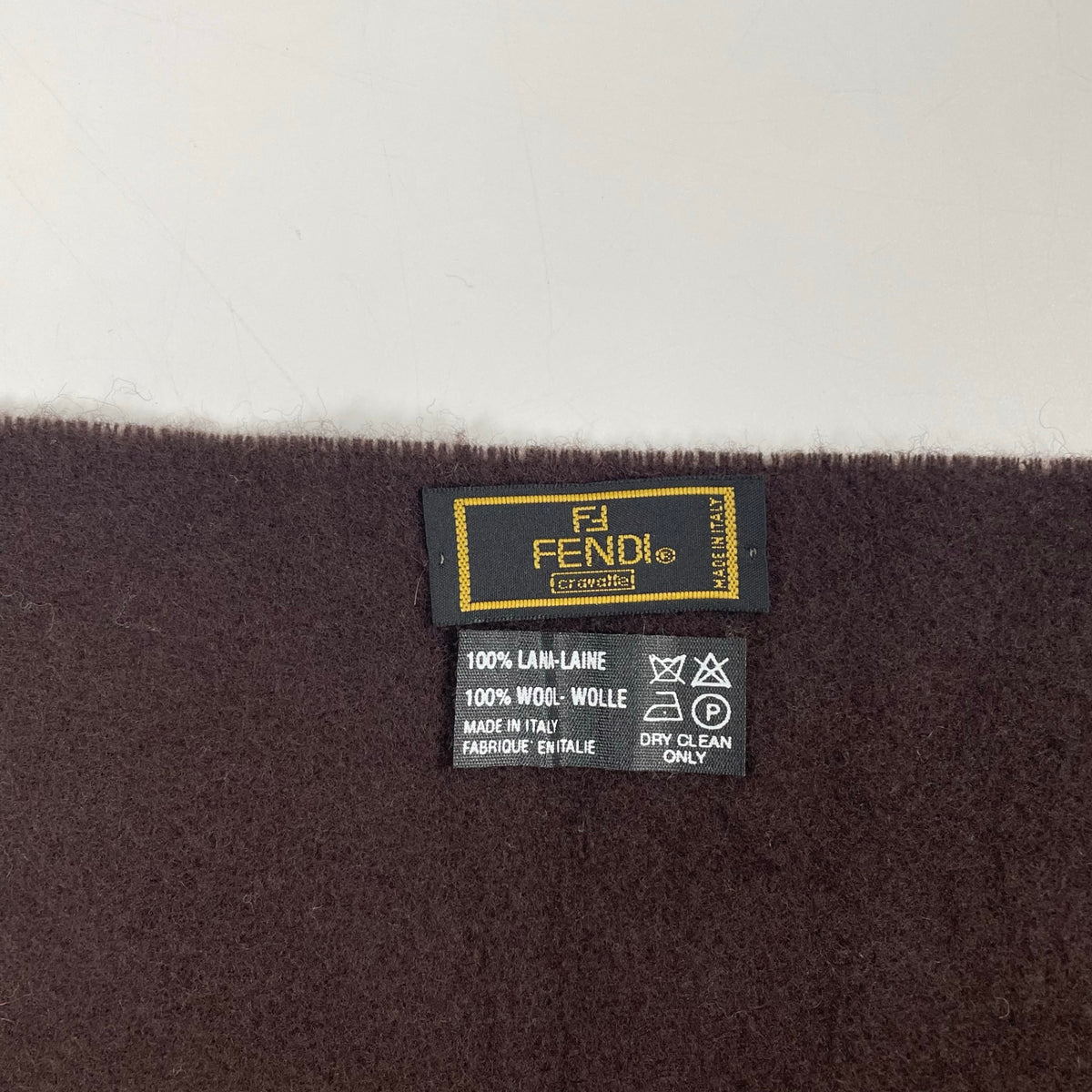 FENDI / ロゴ刺繍ウールマフラー ブラウン 参考定価：45,000程度