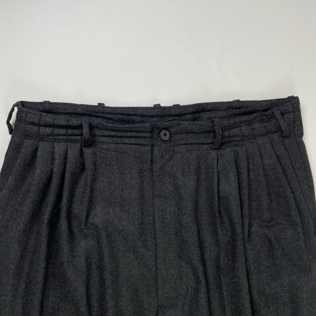 nonnotte / Shadow Herringbone Flannel Draping 5-Tuck Wide Trousers 参考定価：53,000+tax SIZE:4