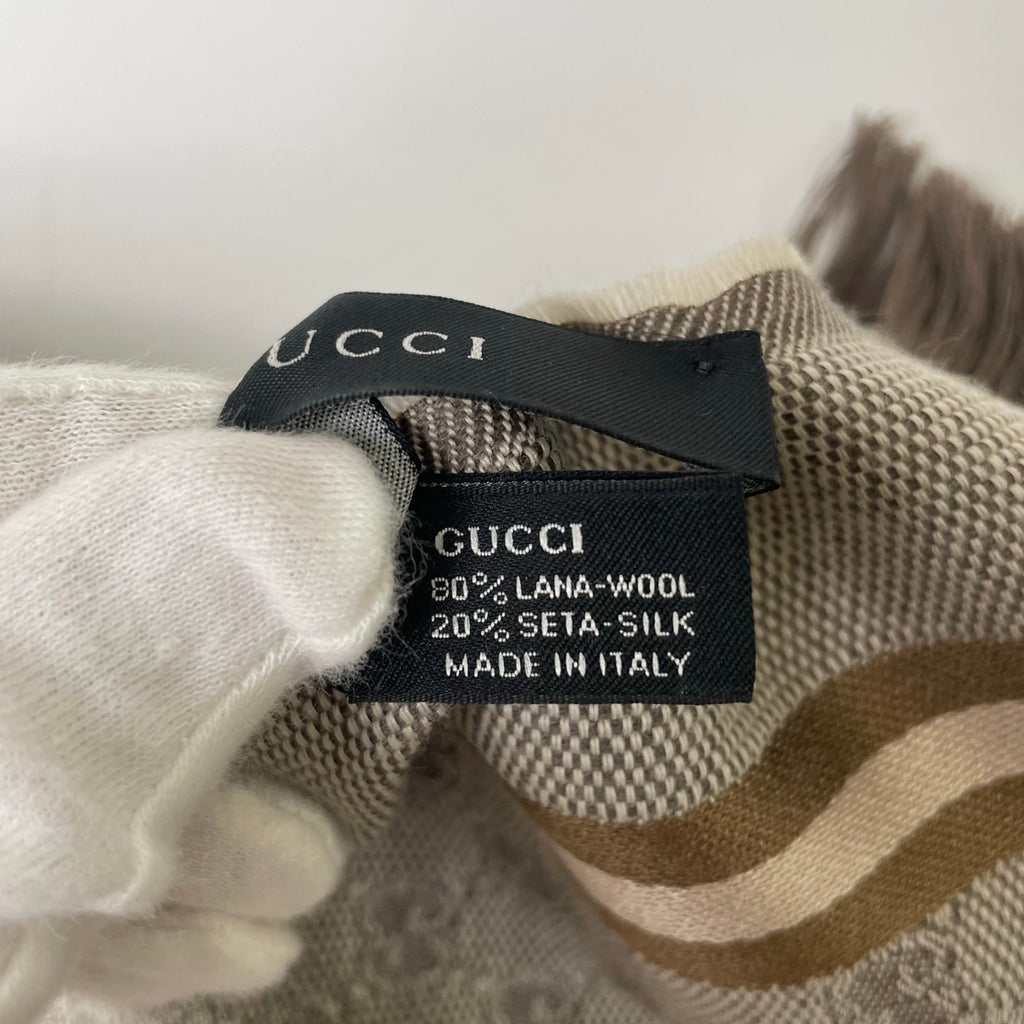 GUCCI / GGロゴ シルクMIXマフラー 参考定価：55,000程度