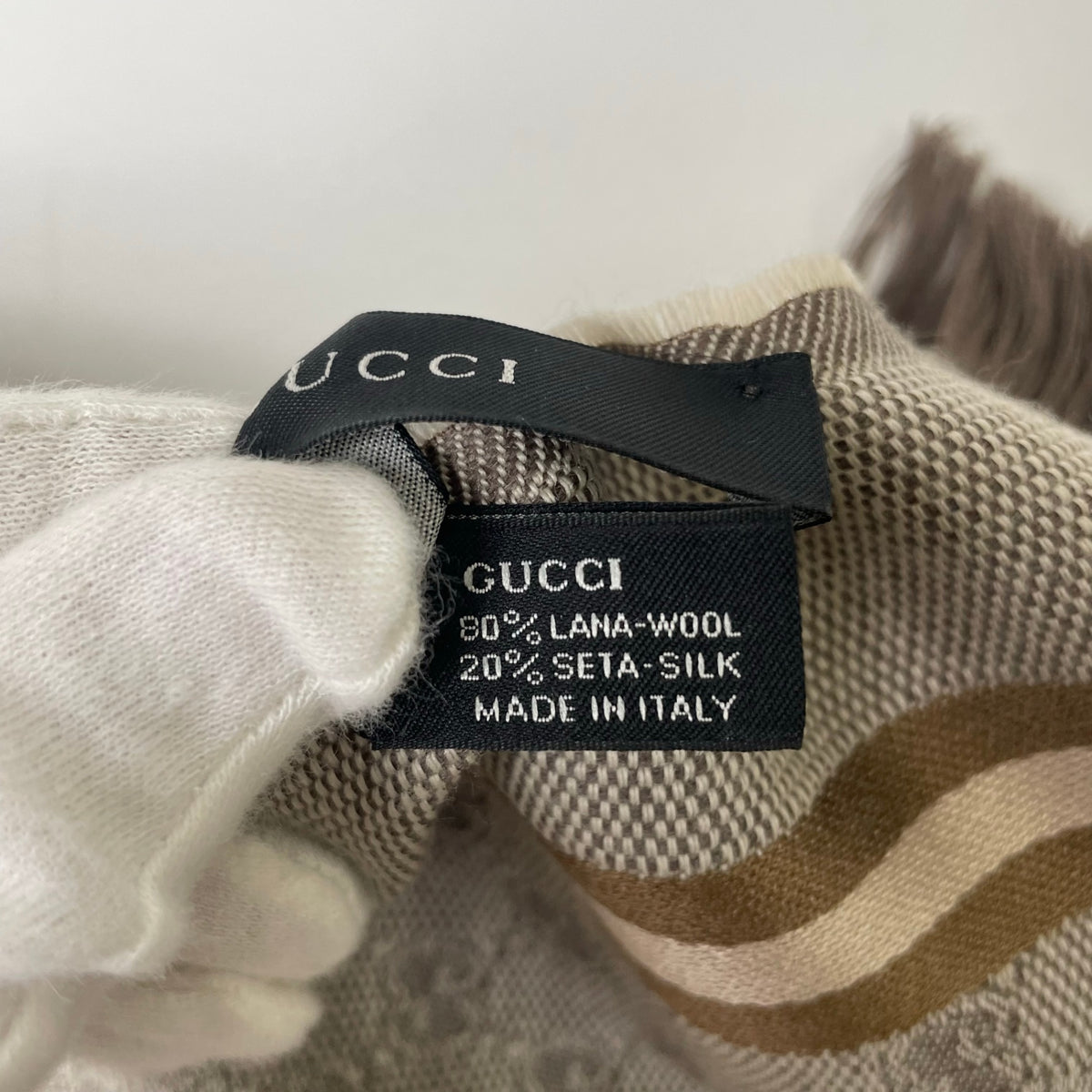 GUCCI / GGロゴ シルクMIXマフラー 参考定価：55,000程度