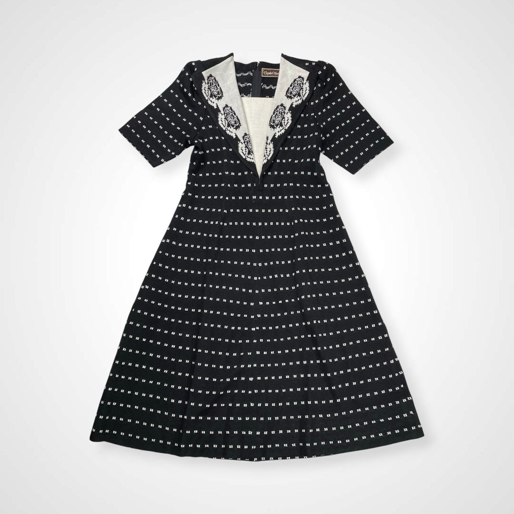 齋藤都世子 toyoko saito / ヴィンテージライク ジャガードニットワンピース 参考定価：100,000程度 SIZE:M-L程度