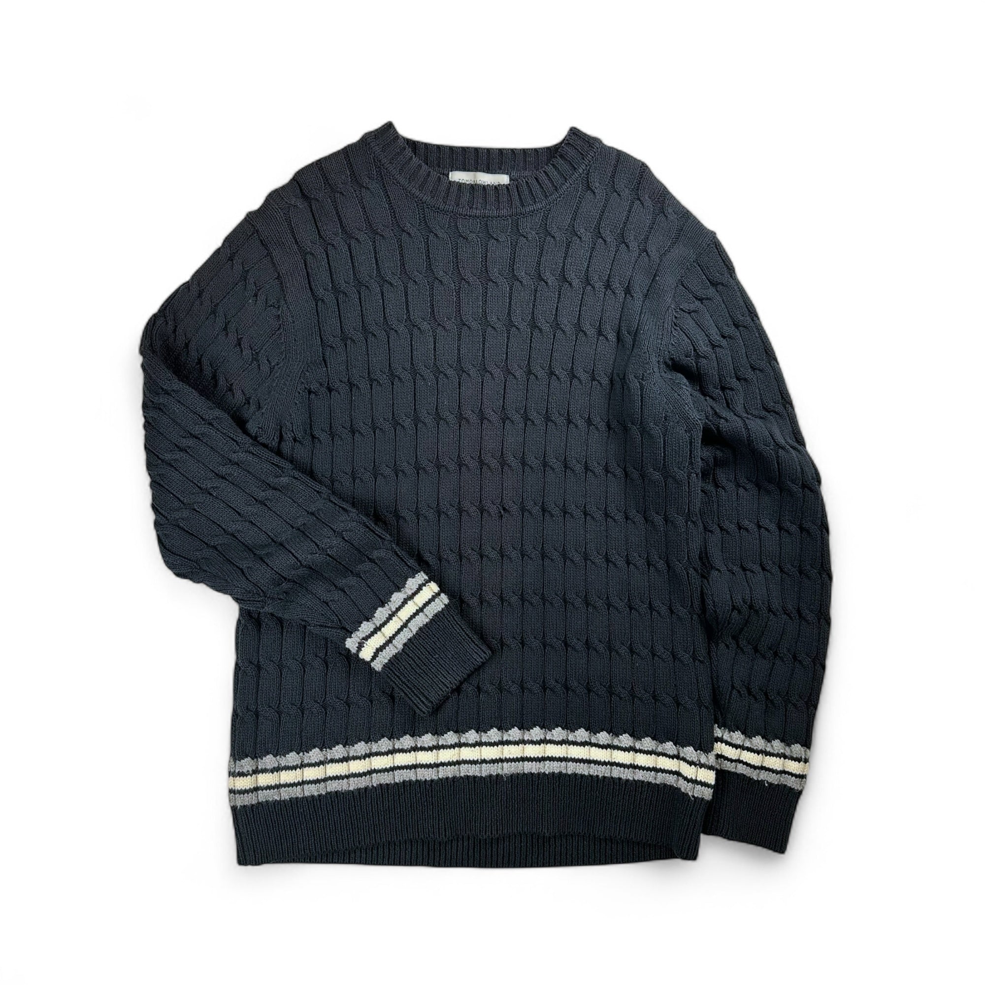 TOMORROWLAND tricot トゥモローランド トリコット / コットンナイロンケーブル クルーネックニット 参考定価：18,000+tax SIZE:M