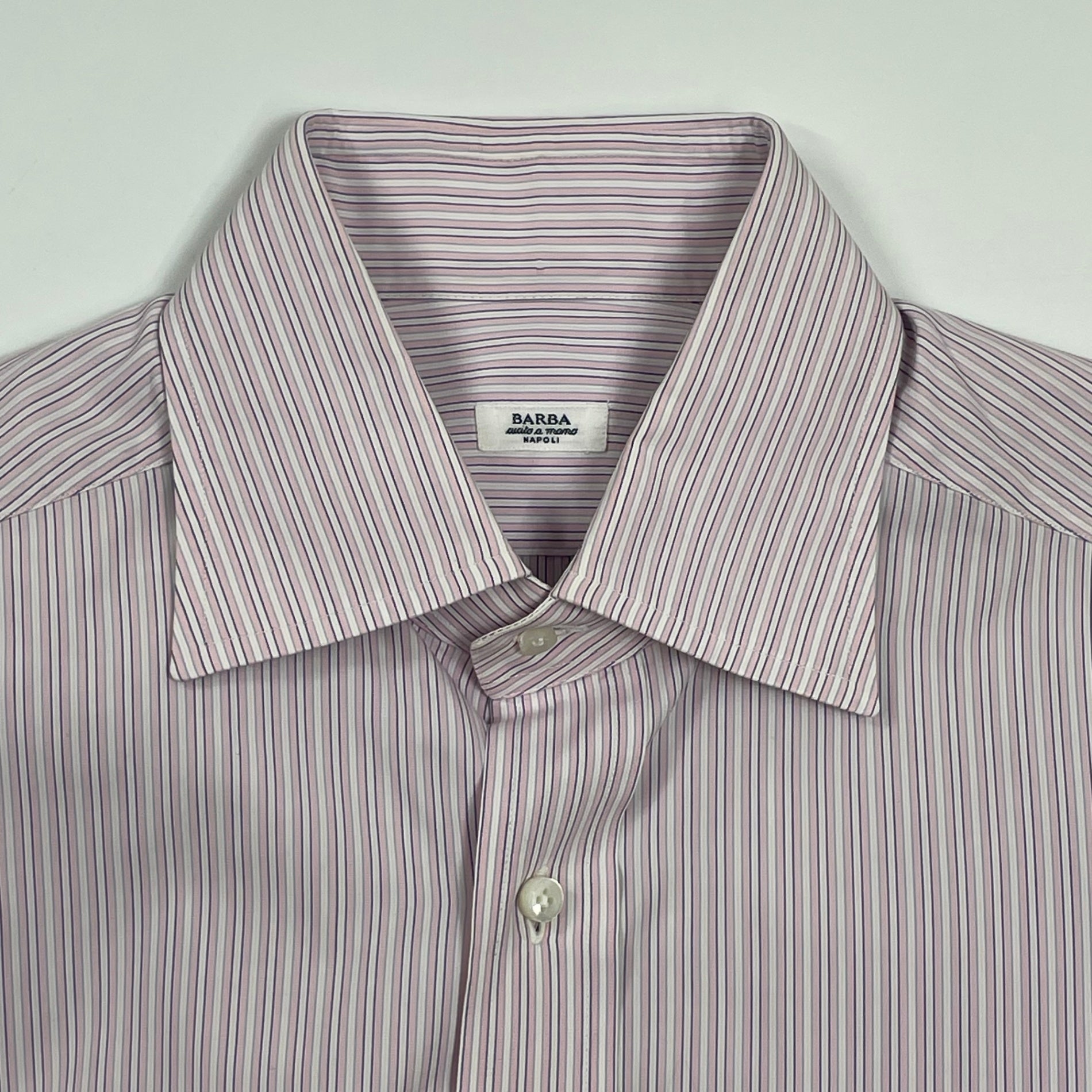 BARBA バルバ / ストライプシャツ ガゼット付 参考定価：45,000程度 SIZE:39