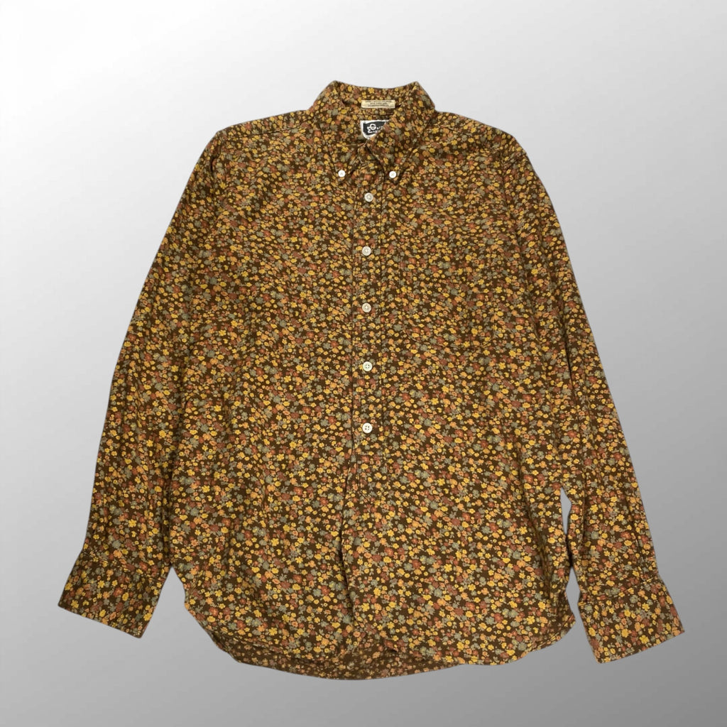 engineered garments エンジニアドガーメンツ / 総柄ボタンダウンシャツ 小花柄 マチ付 SIZE:S