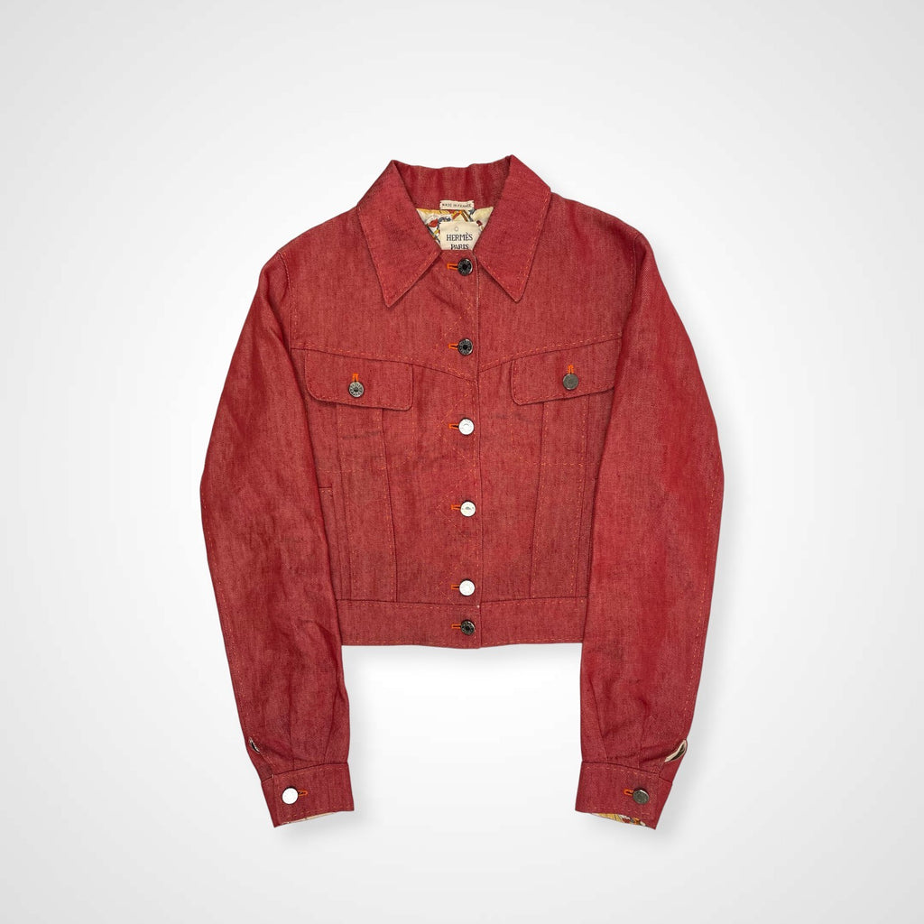 HERMES エルメス / カレライニング リネンデニムジャケット ゴルチエ期 参考定価：520,000程度 SIZE：36