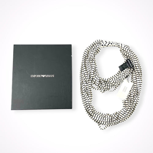EMPORIO ARMANI / ボーダーテキスタイルネックレス 未使用品 箱付