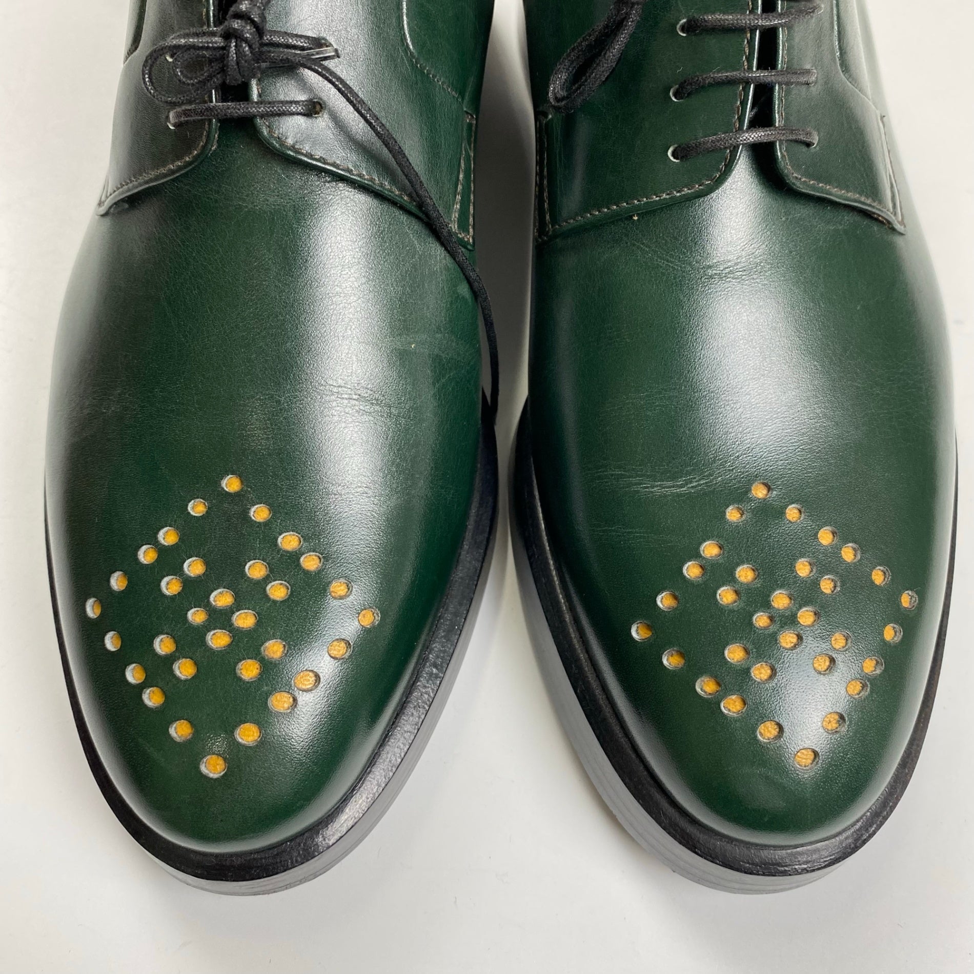 ENZO BONAFE × NAMACHEKO エンツォ ボナフェ ナマチェコ / コラボ メダリオンシューズ ダービーシューズ ダークグリーン 試着程度 参考定価：154,000+tax SIZE:40