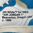 NIKE × OFF WHITE / Air Jordan 1 High UNC "White/Dark Powder Blue" 箱付 SIZE：28.5cm