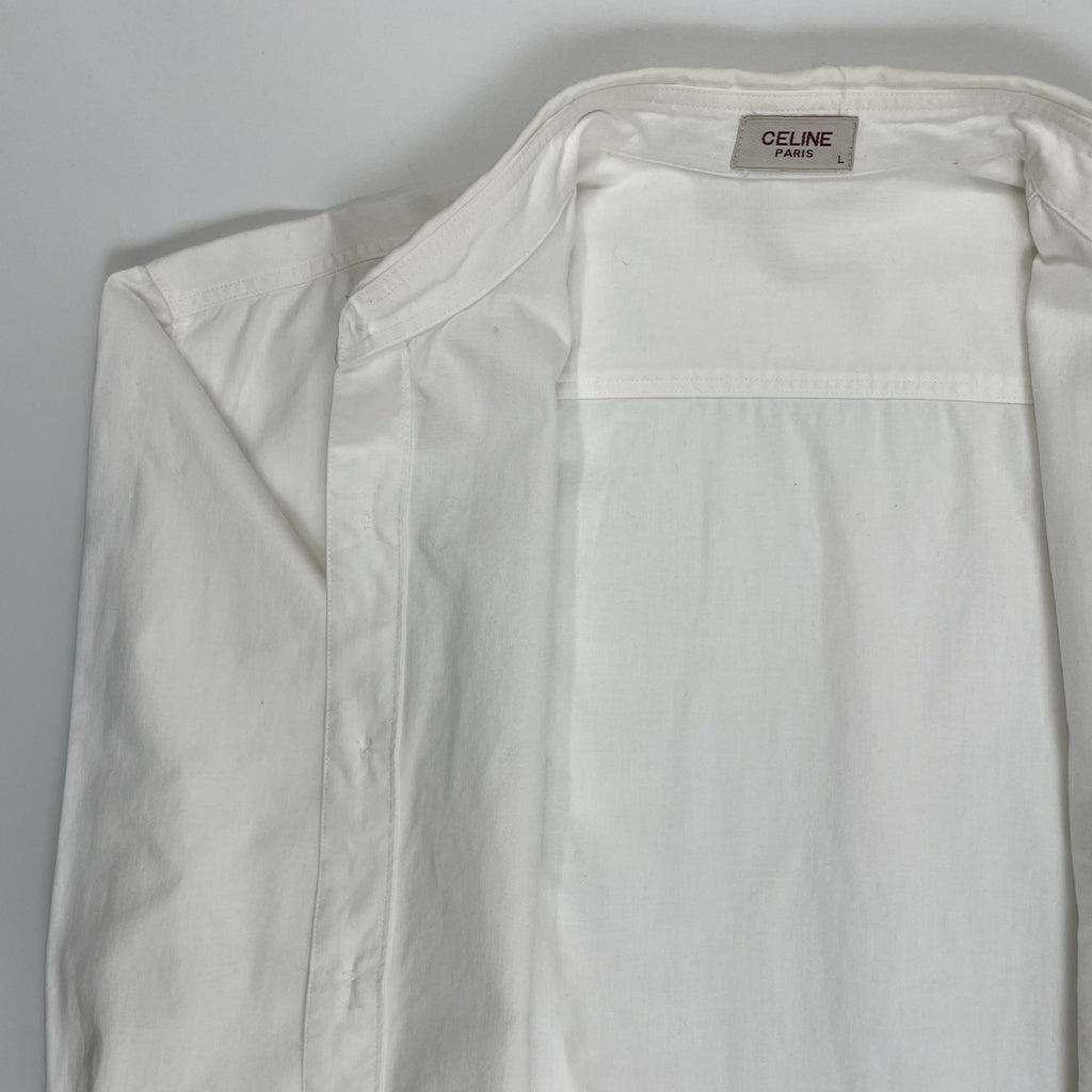 CELINE セリーヌ / 馬車刺繍ヴィンテージコットンシャツ ホワイト SIZE:L