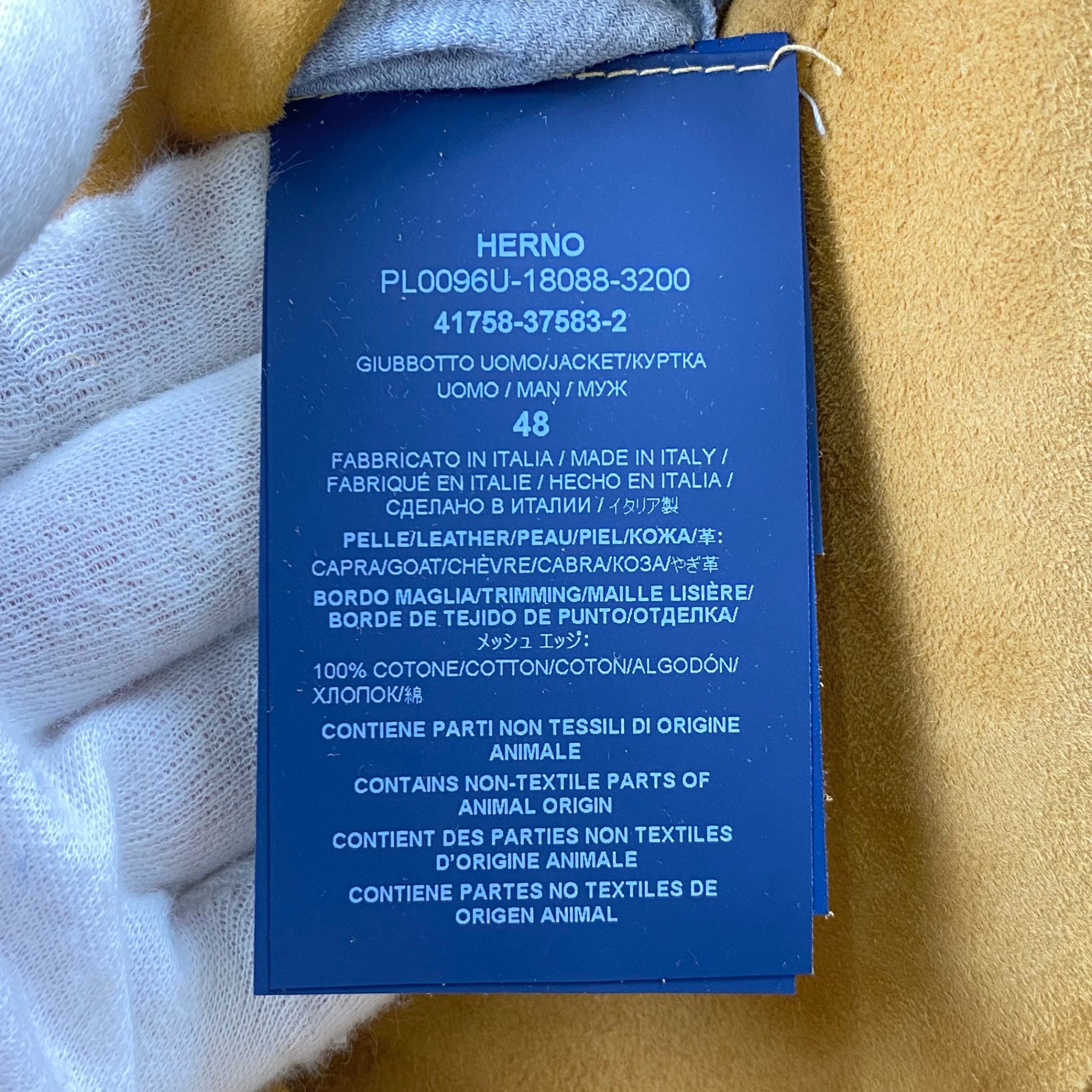 HERNO ヘルノ / ゴートレザージャケット 参考定価：130,000+tax SIZE:48（L程度）