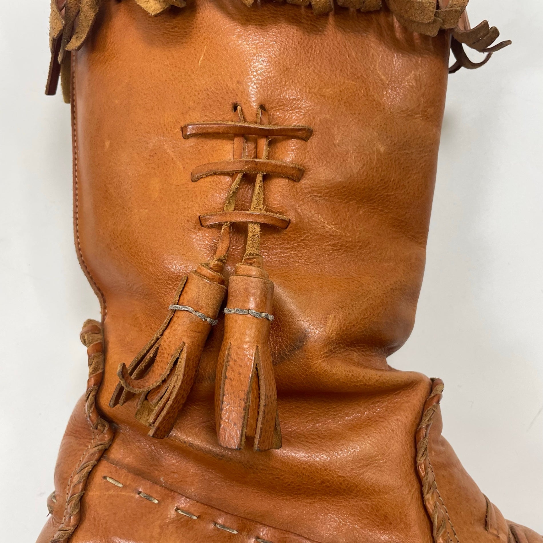 VINTAGE ヴィンテージ / フリンジレザーブーツ ブラウン Y2K イタリア製 SIZE:24.5cm程度