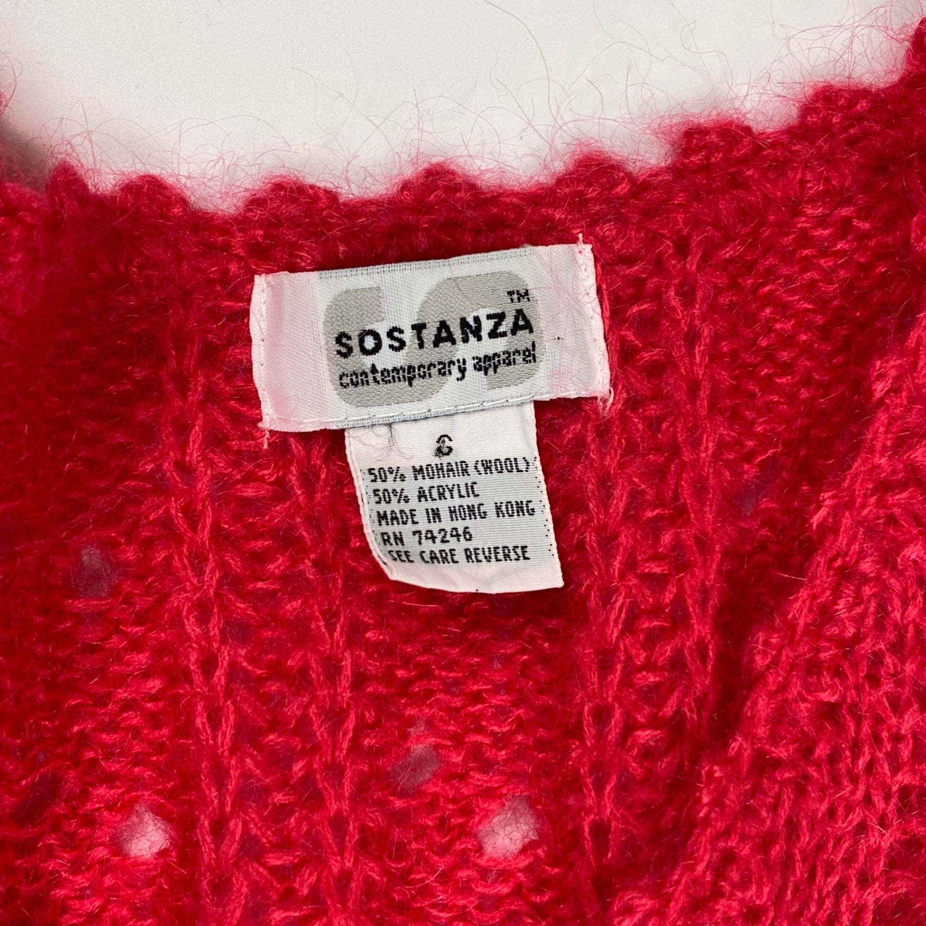 USA VINTAGE ヴィンテージ / 90s モヘヤMIXニット ピンク 香港製 SIZE：S