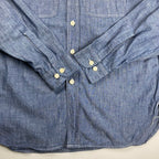 【極美品・タグ付】 KENNETH FIELD ケネスフィールド / CIGAR SHIRT シャンブレー トリプルステッチ チンストラップ マチ付 USA製 SIZE：L