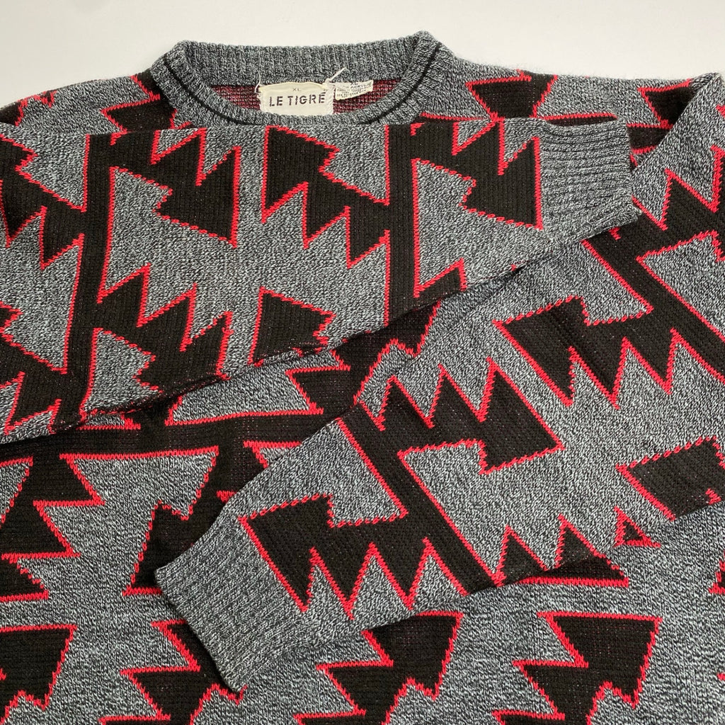 LE TIGRE ル ティグレ / ヴィンテージ サンダー柄 クルーネックニット SIZE:XL