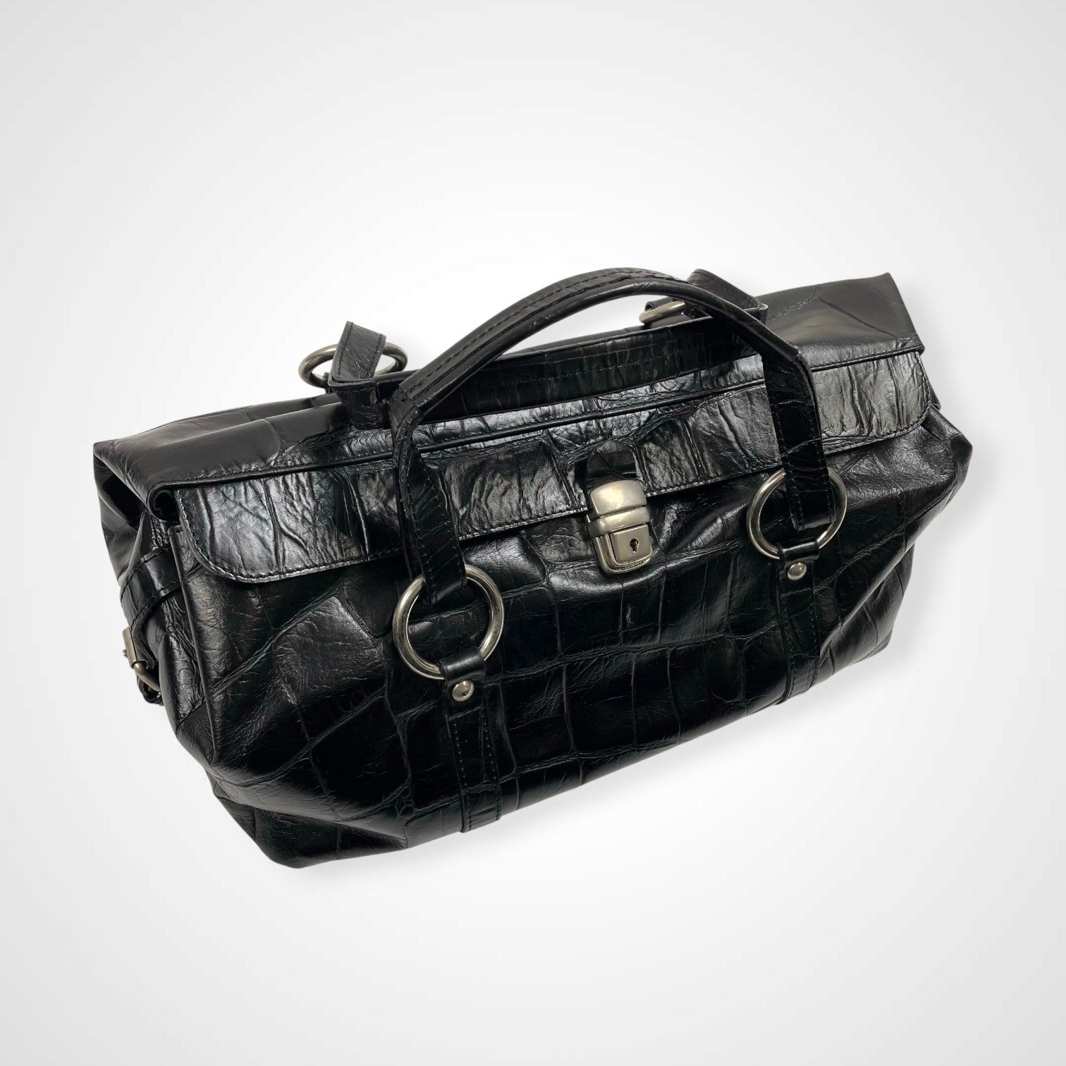 collection PRIVEE? コレクションプリヴェ / レザーボストンバッグ ブラック H.P FRANCE取扱い 参考定価：150,000程度