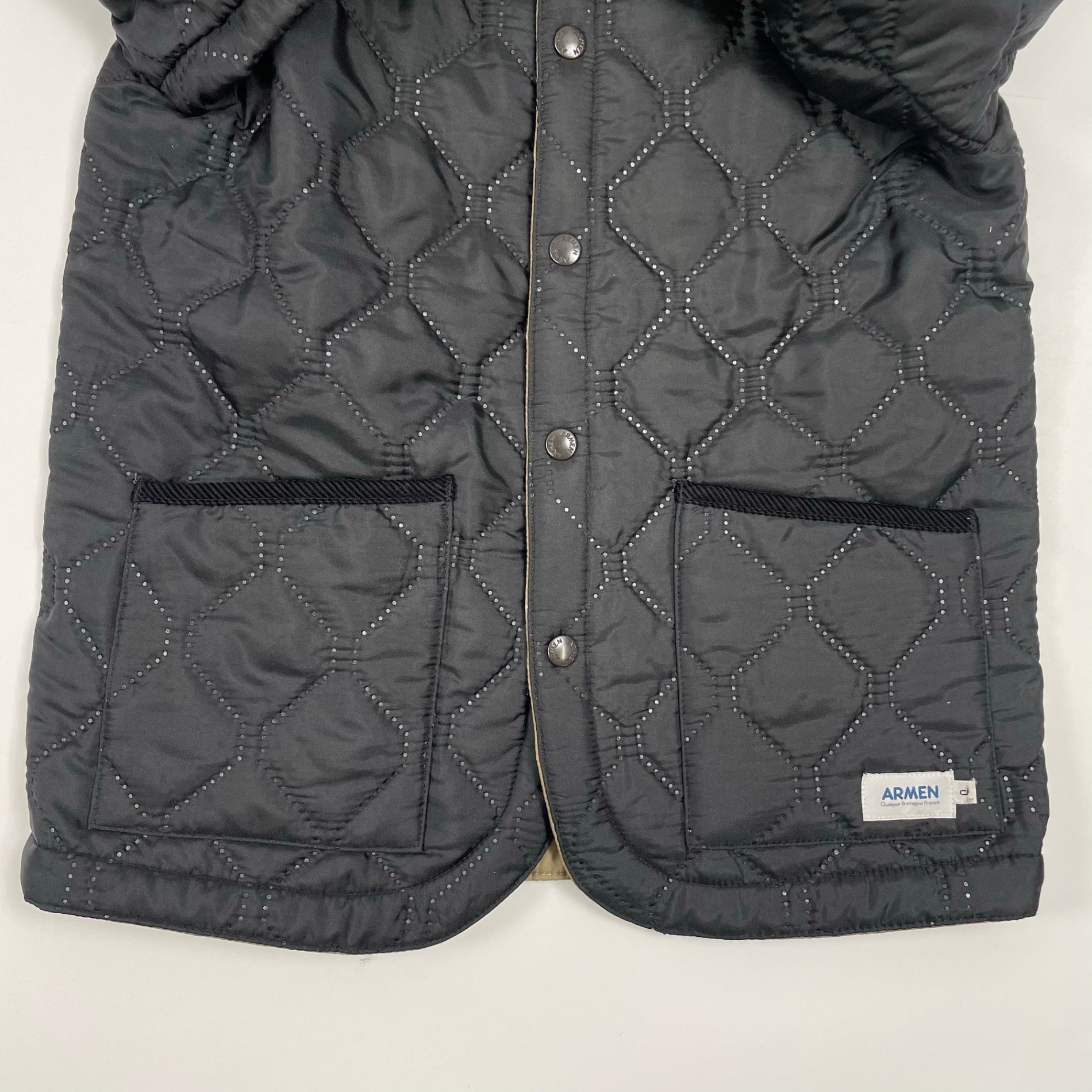 ARMEN アーメン / クルーネックキルティングジャケット 参考定価：35,000程度 SIZE:0