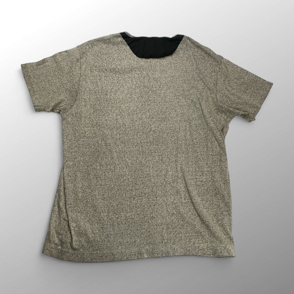 STONE ISLAND denims ストーンアイランド デニム / コットンリネンシームデザインTEE ロゴ グレー×ブラック SIZE:XL