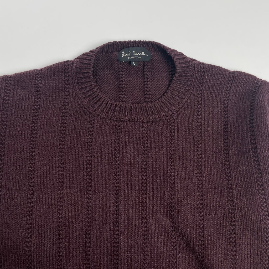 Paul Smith COLLECTION ポールスミスコレクション / コットンウールニット バーガンディ 参考定価：40,000程度 SIZE:L