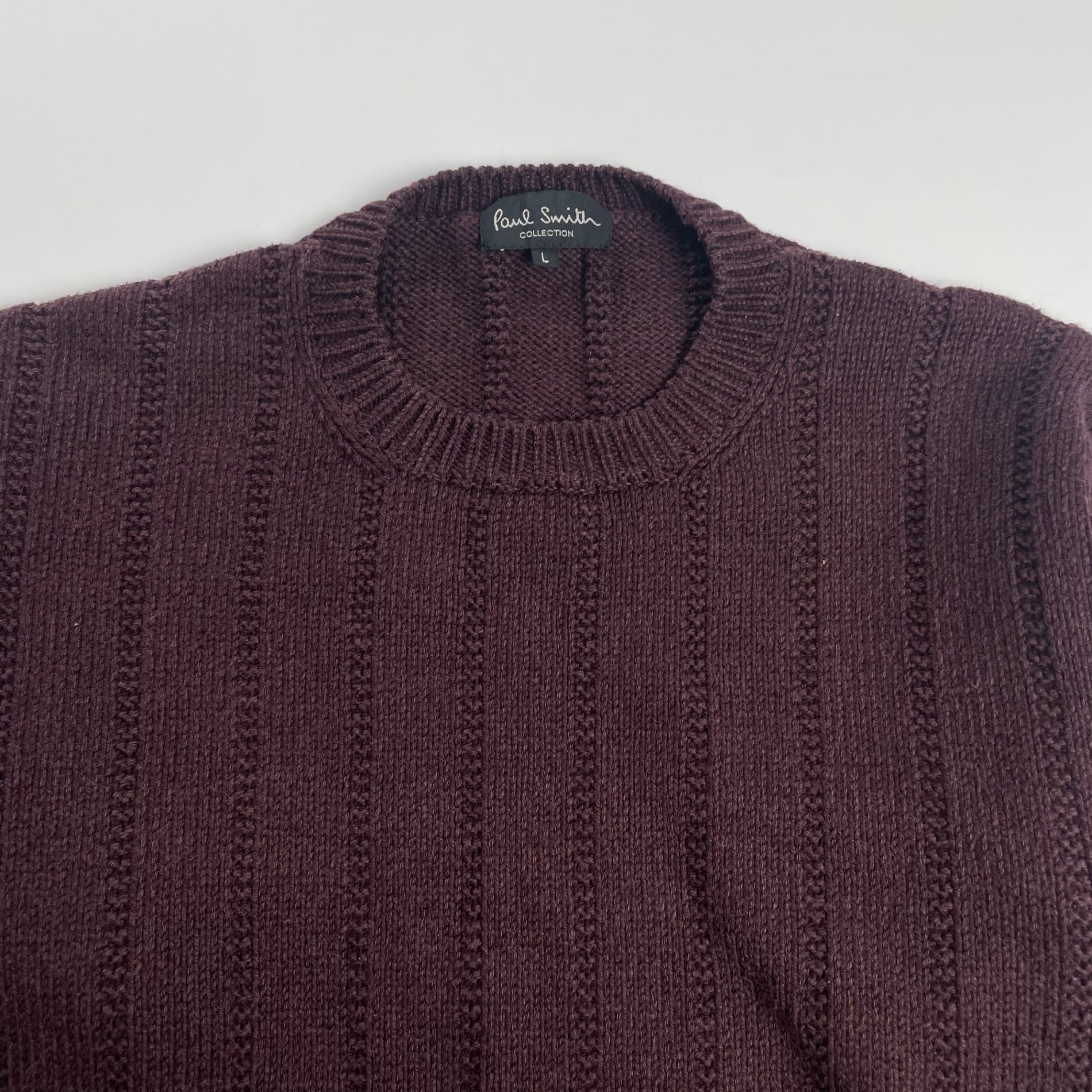 Paul Smith COLLECTION ポールスミスコレクション / コットンウールニット バーガンディ 参考定価：40,000程度 SIZE:L