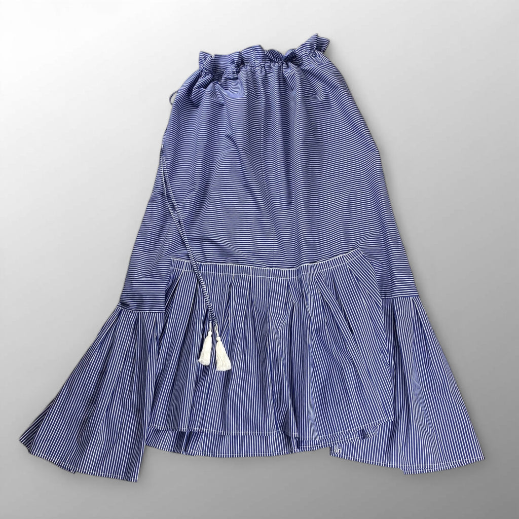 Souvenir スーベニア / 切替ミックスシャツスカート MADE IN ITALY 参考定価：22,000程度 SIZE:FREE