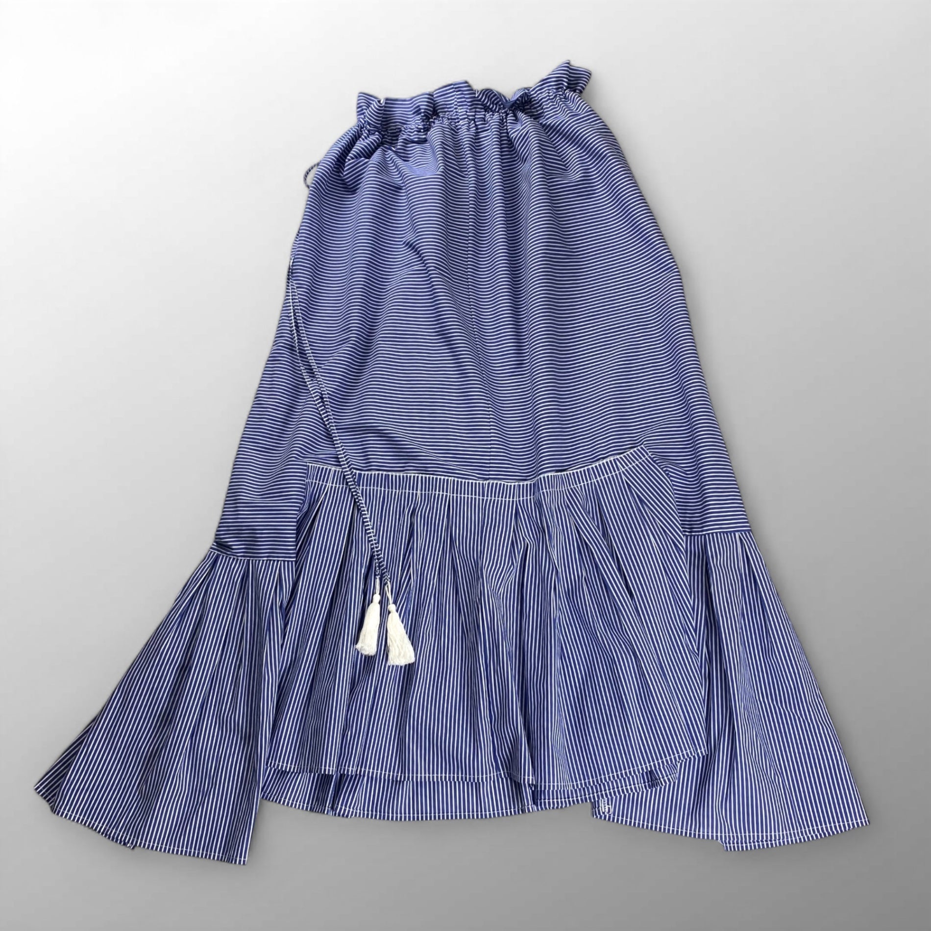 Souvenir スーベニア / 切替ミックスシャツスカート MADE IN ITALY 参考定価：22,000程度 SIZE:FREE