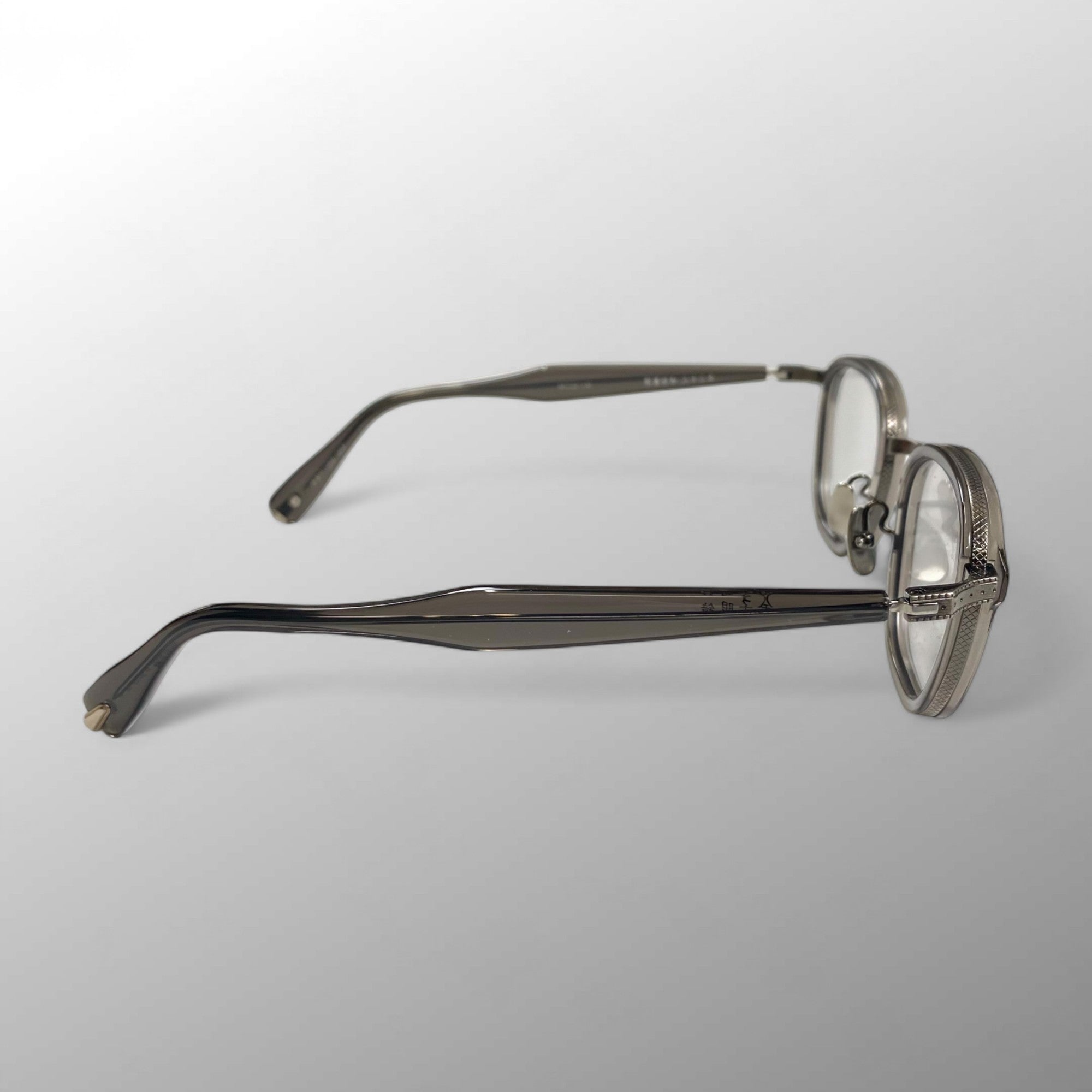 金子眼鏡 プレミアムライン / シルバーコンビ ウェリントン 度なしクリアレンズ  参考定価：80,000+tax