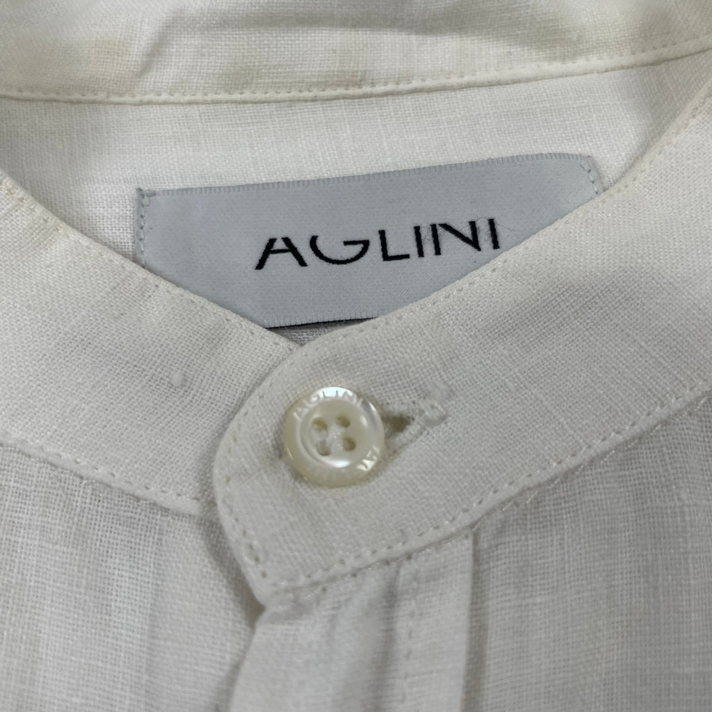 AGLINI / リネンシバンドカラーシャツ 参考定価：30,000程度 SIZE:40