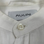 AGLINI / リネンシバンドカラーシャツ 参考定価：30,000程度 SIZE:40