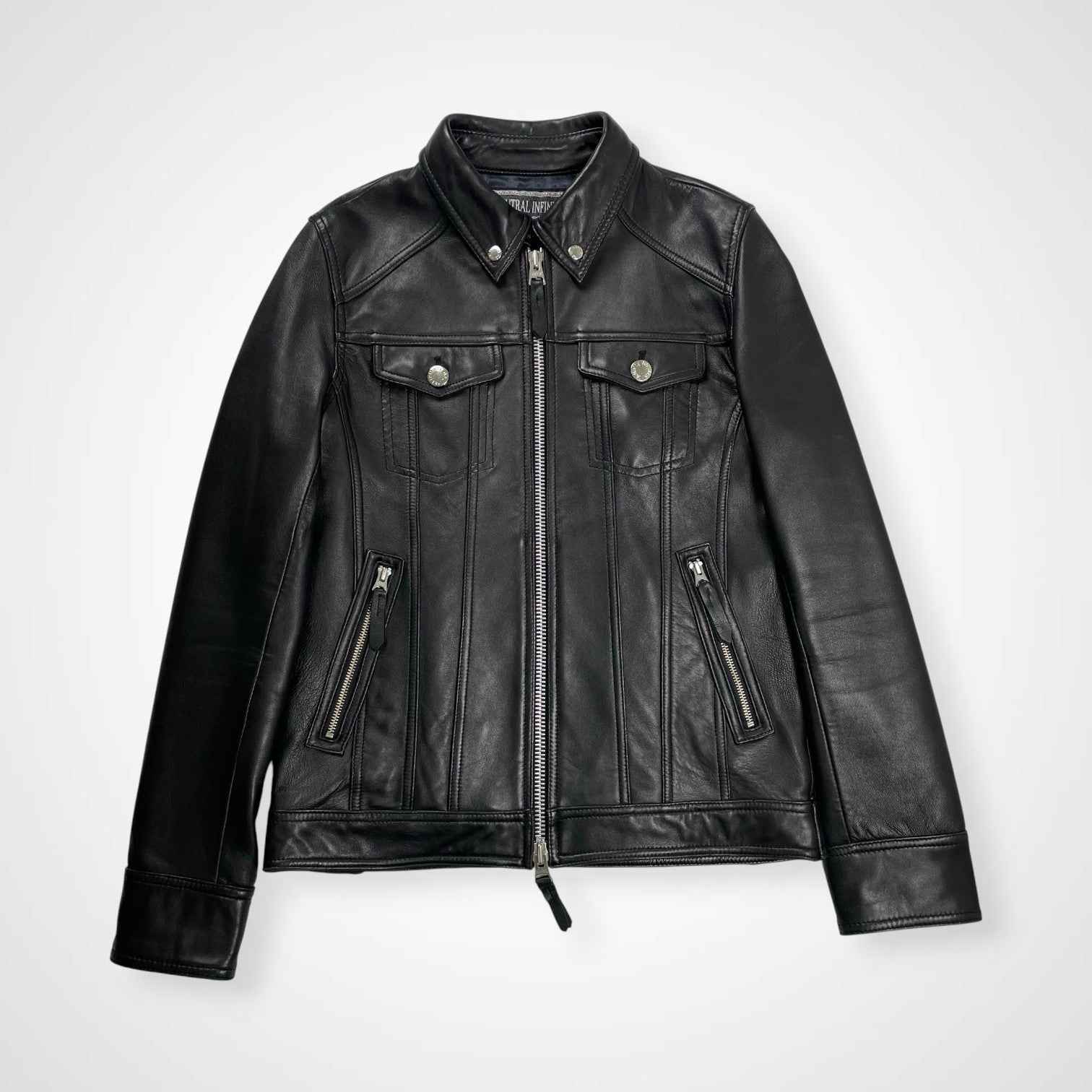 NEUTRAL INFINITY ニュートラルインフィニティ JACKROSE ジャックローズ / レザートラッカージャケット ブラック 参考定価：40,000程度 SIZE:M