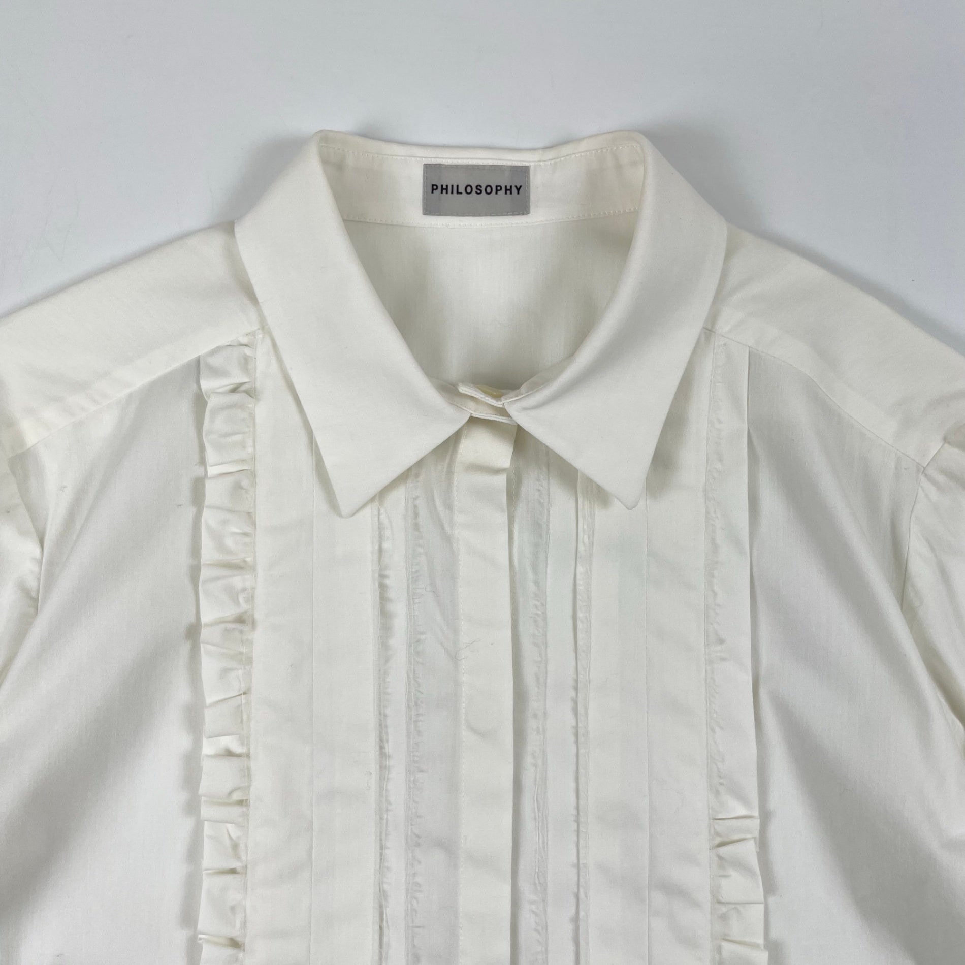 PHILOSOPHY / フリルロングシャツ 参考定価：70,000程度 SIZE:40