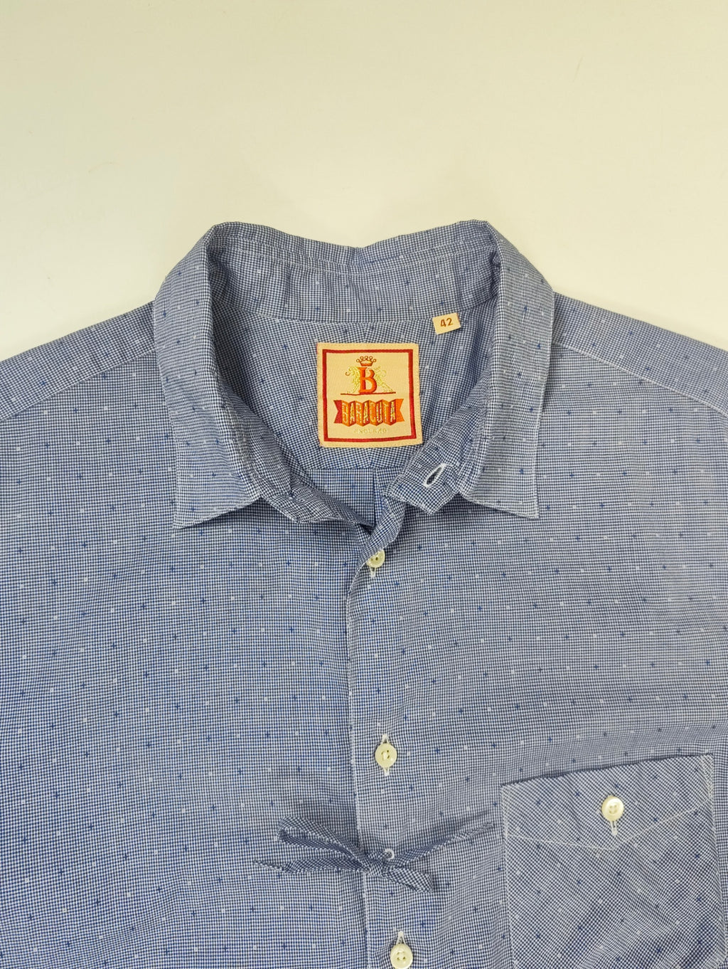 BARACUTA / リボンデザインシャツ 参考定価：22,000程度 SIZE:42